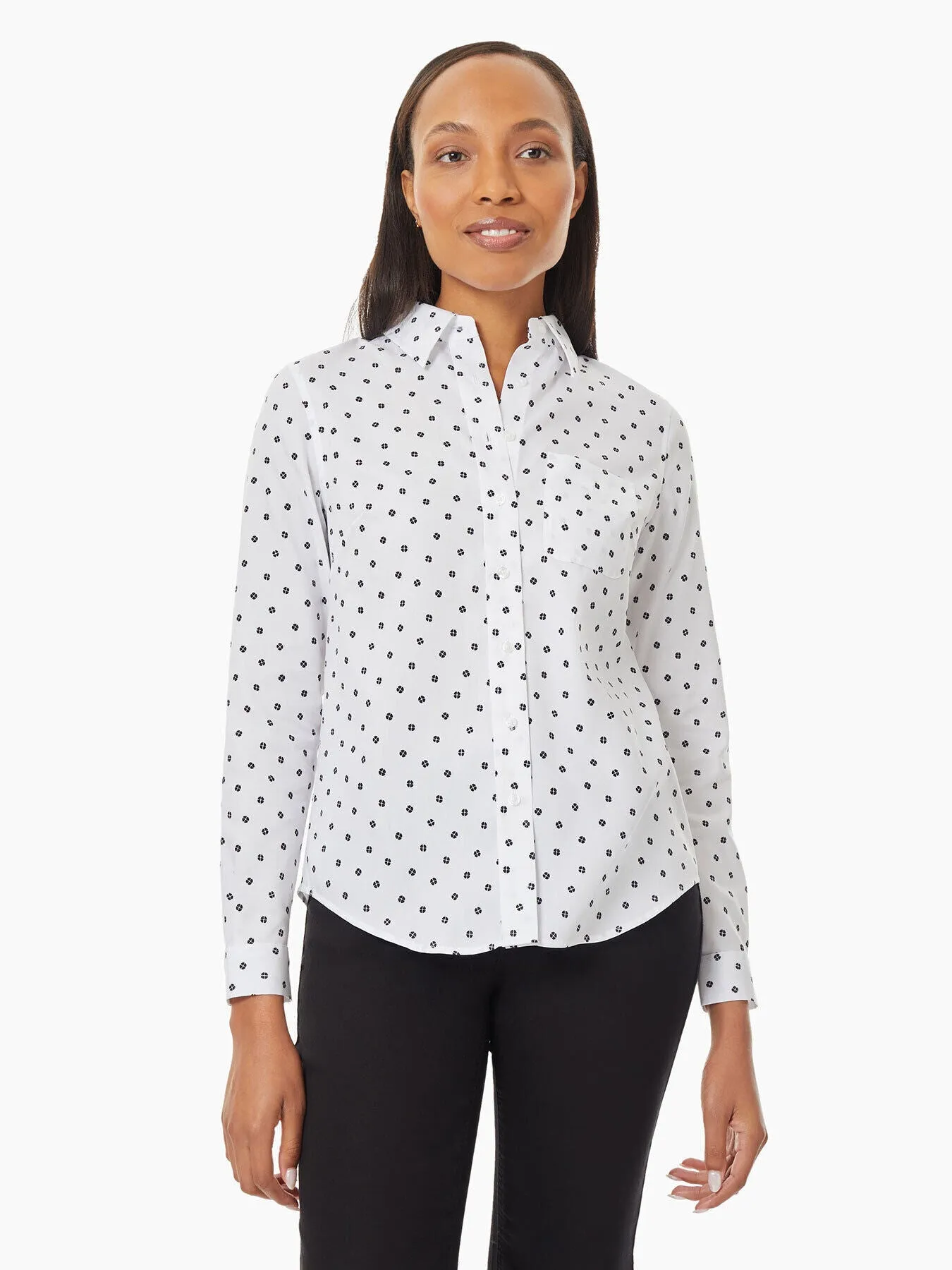 Dotted Easy Care Button-Up Shirt