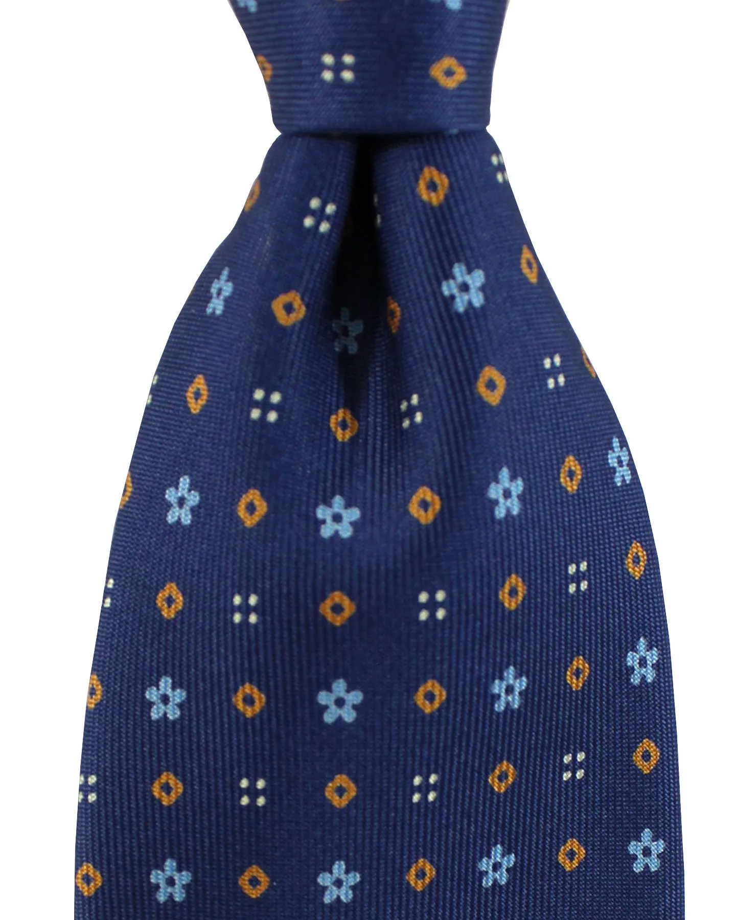 E. Marinella Tie Dark Blue Geometric Design SALE