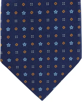 E. Marinella Tie Dark Blue Geometric Design SALE