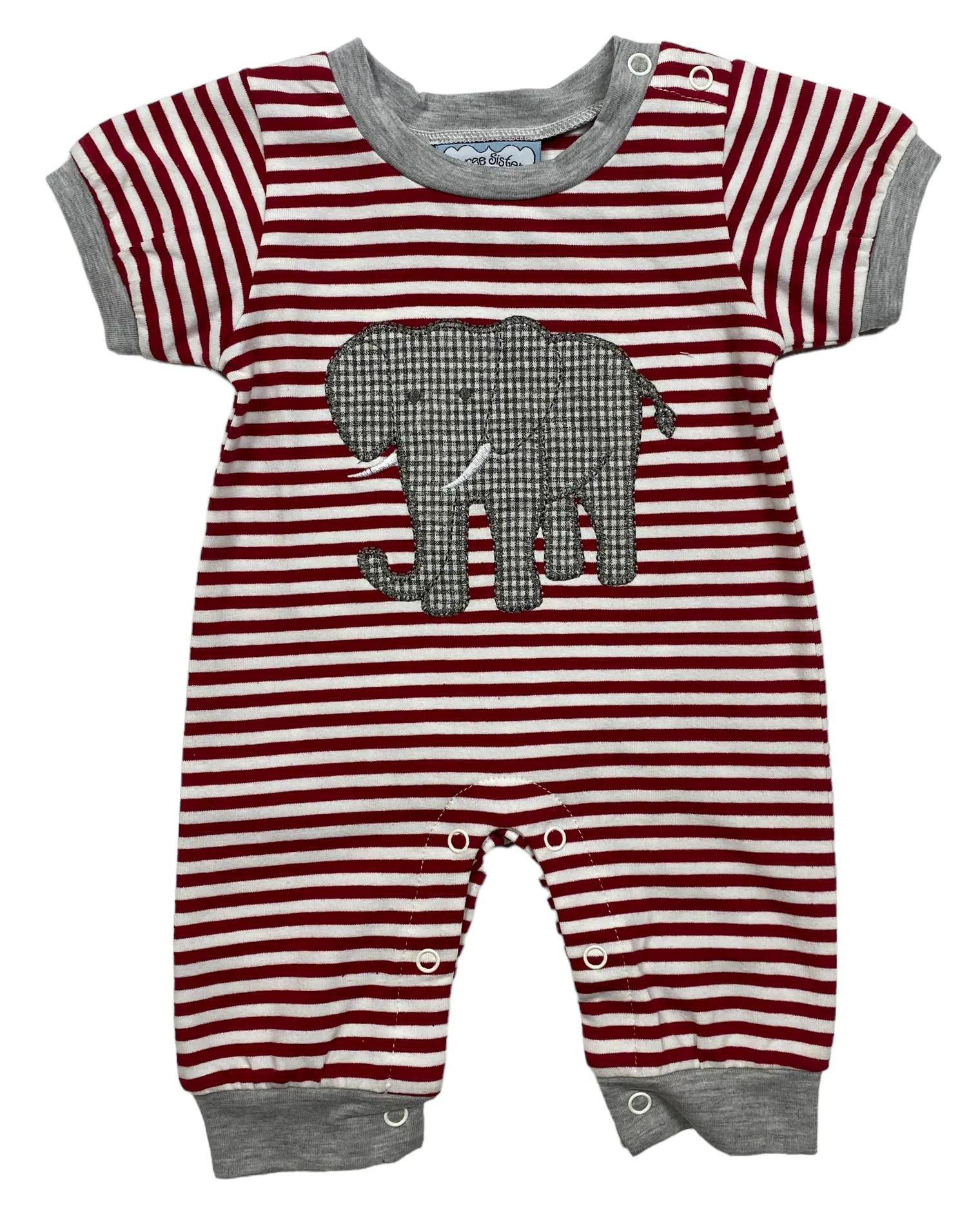 Elephant Applique Boys Romper