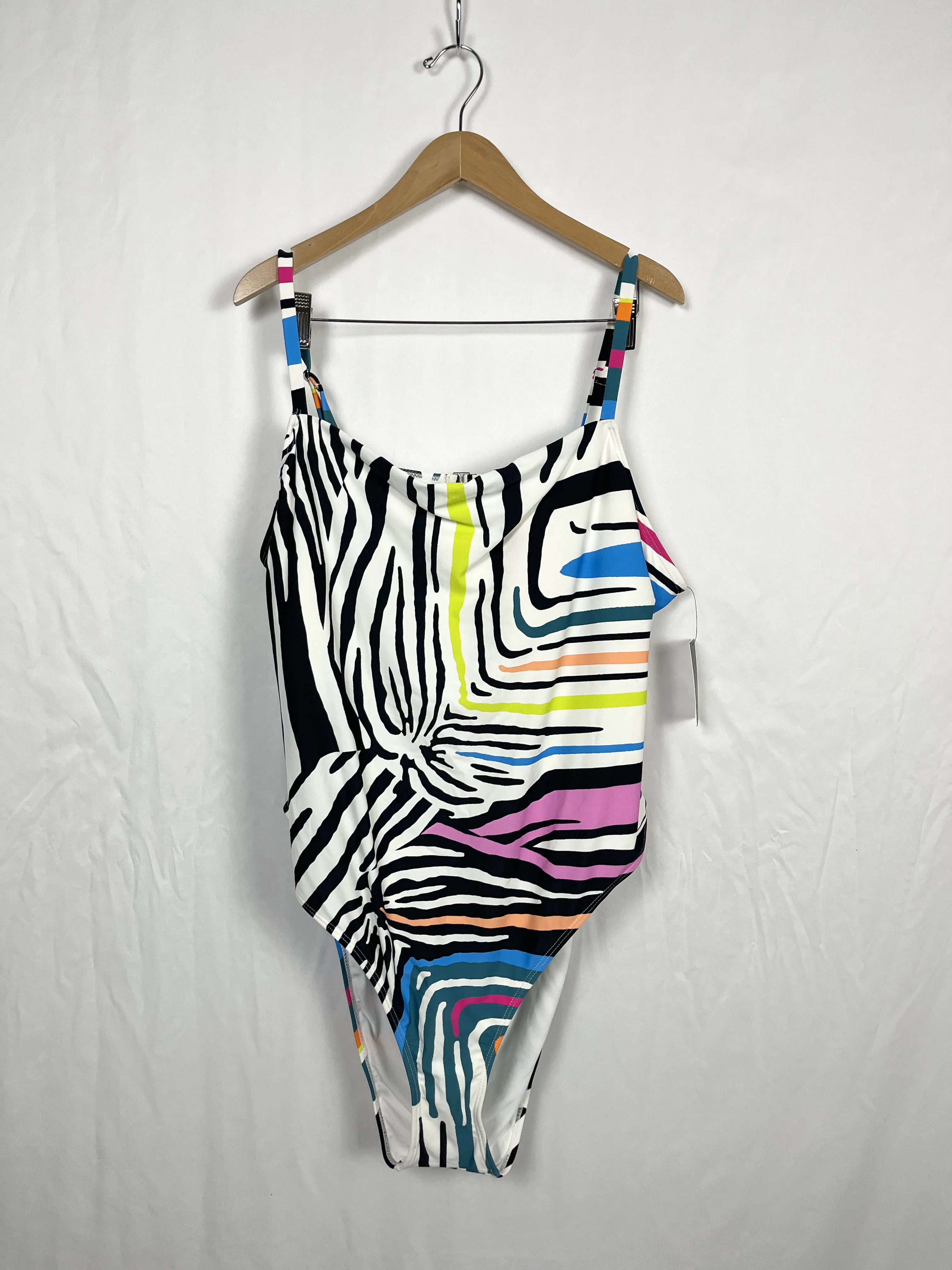 eloquii Size 28 Black & White Zebra Swimsuit NWT