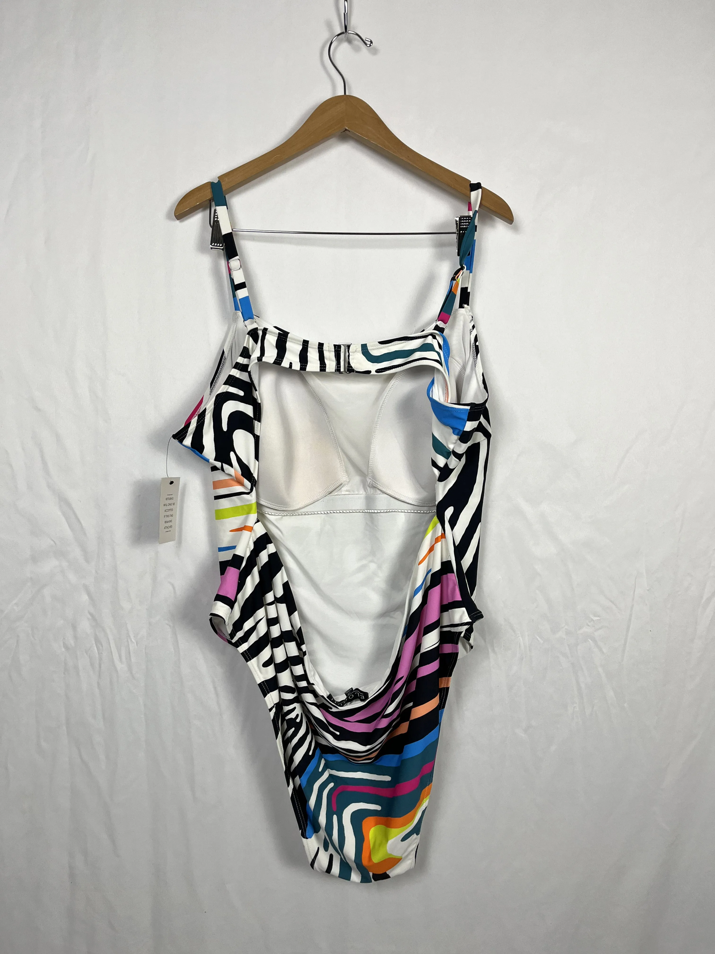 eloquii Size 28 Black & White Zebra Swimsuit NWT