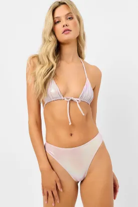 Frankie Bikinis Jane Iridescent High Waist Bikini Bottom