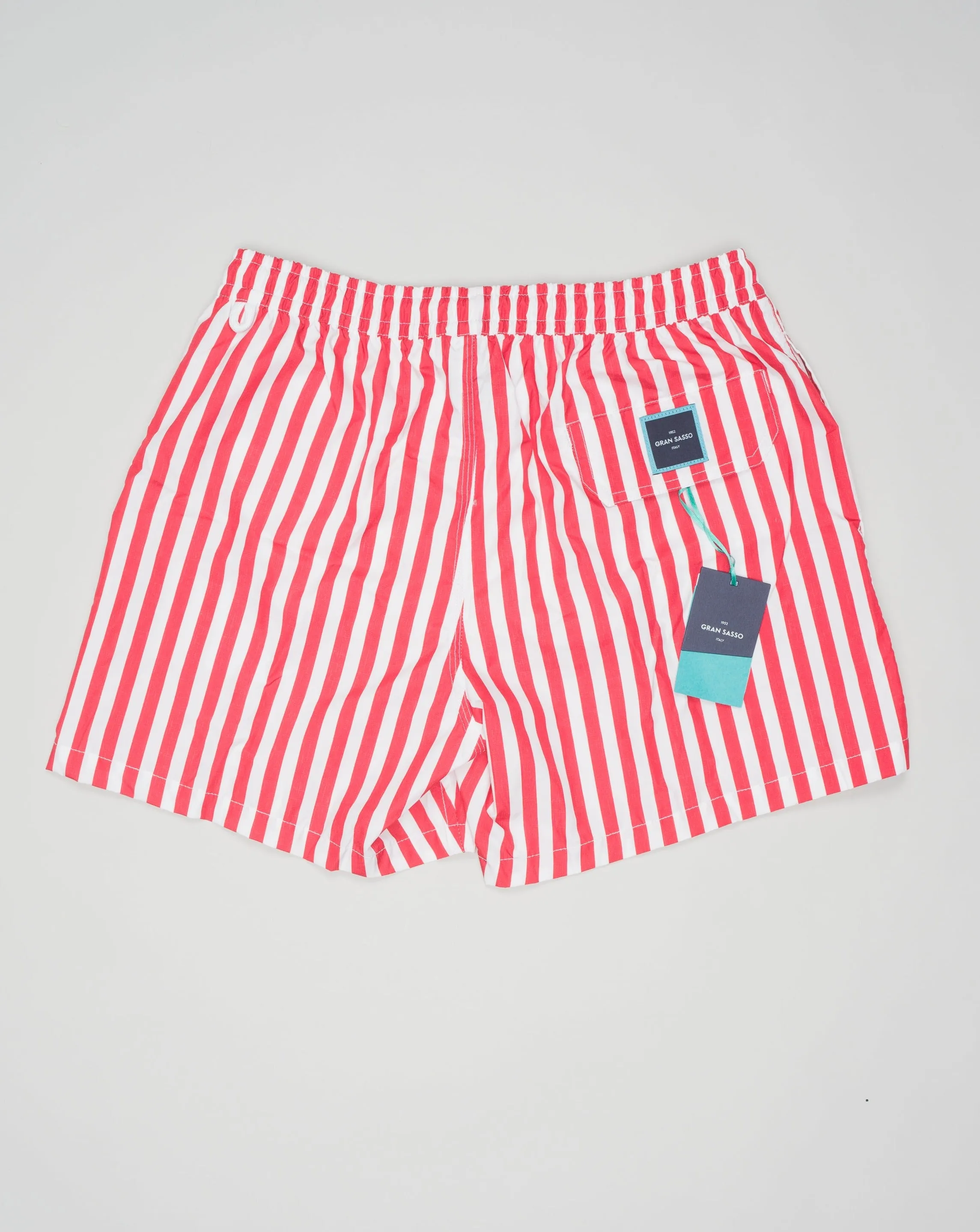 Gran Sasso Striped Swim Trunks / Red