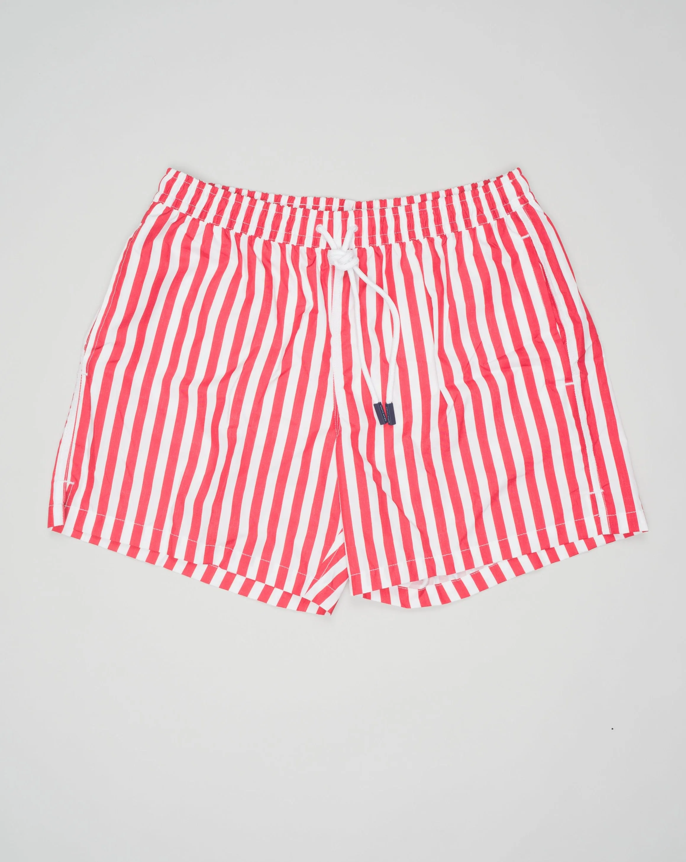 Gran Sasso Striped Swim Trunks / Red