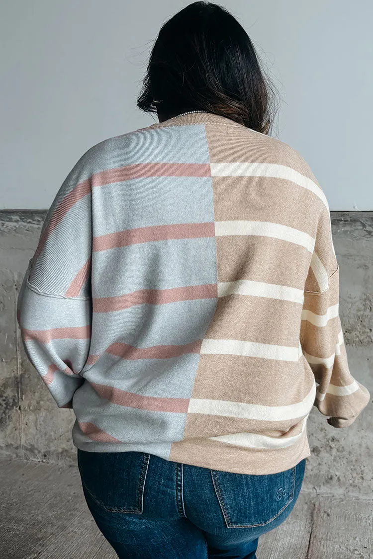 Greer Striped Sweater - Khaki