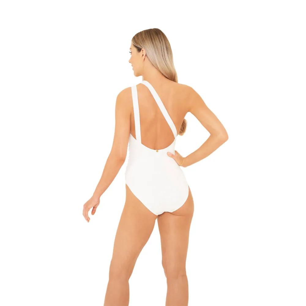 Ines White One Shoulder Swimsuit