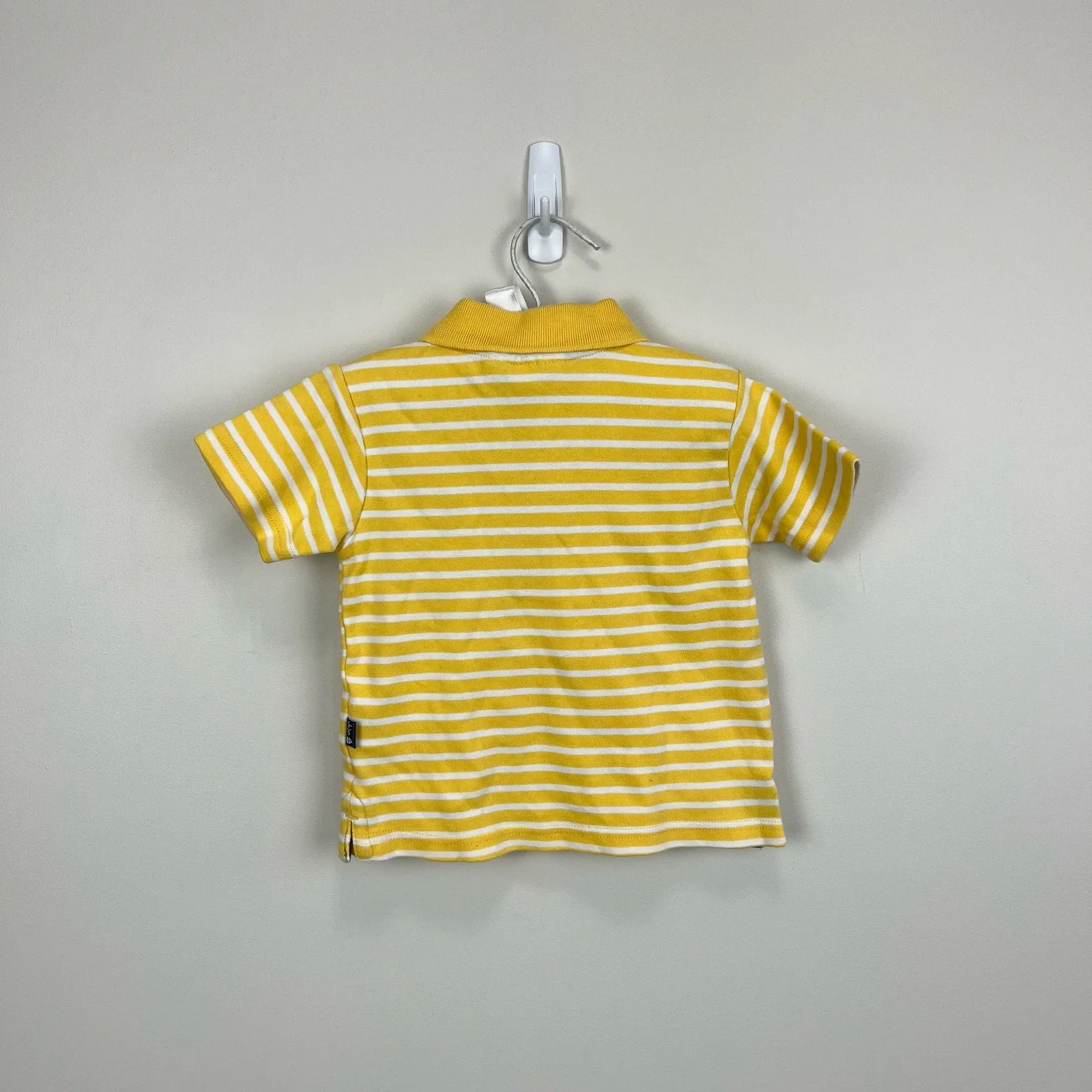 JoJo Maman Bebe Yellow Striped Tractor Polo 18-24 Months