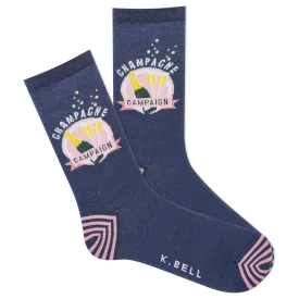 K.Bell Women's Champagne Campaign Crew Sock