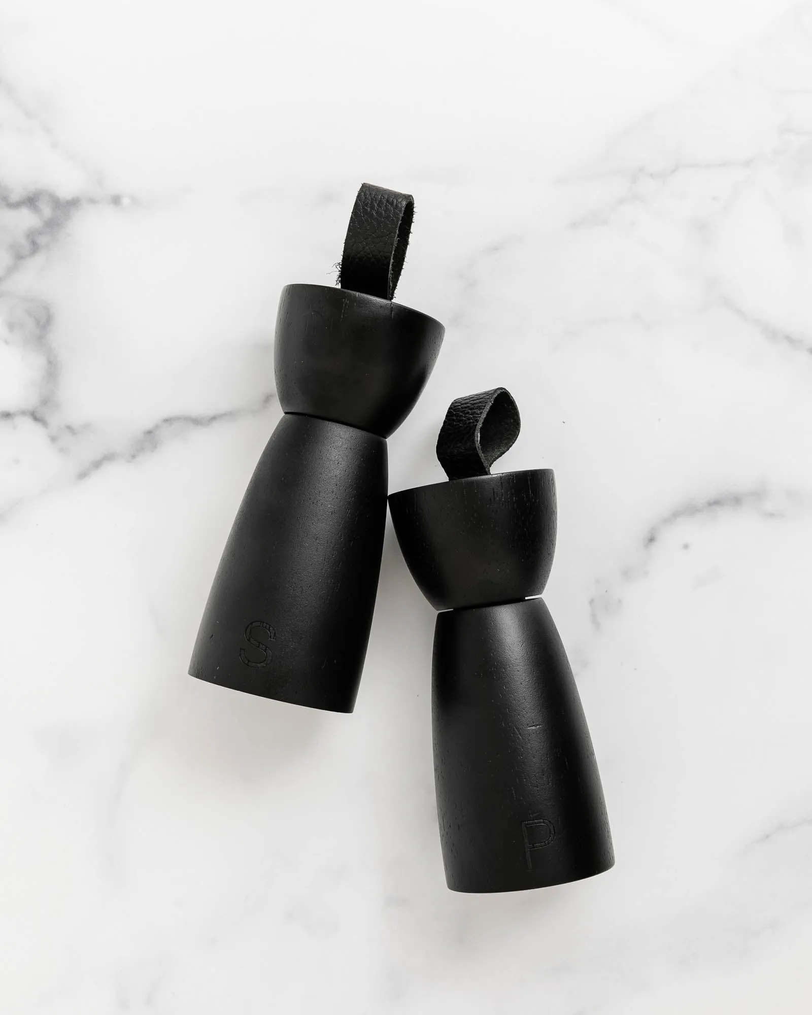 Leather Handle Salt & Pepper Mills