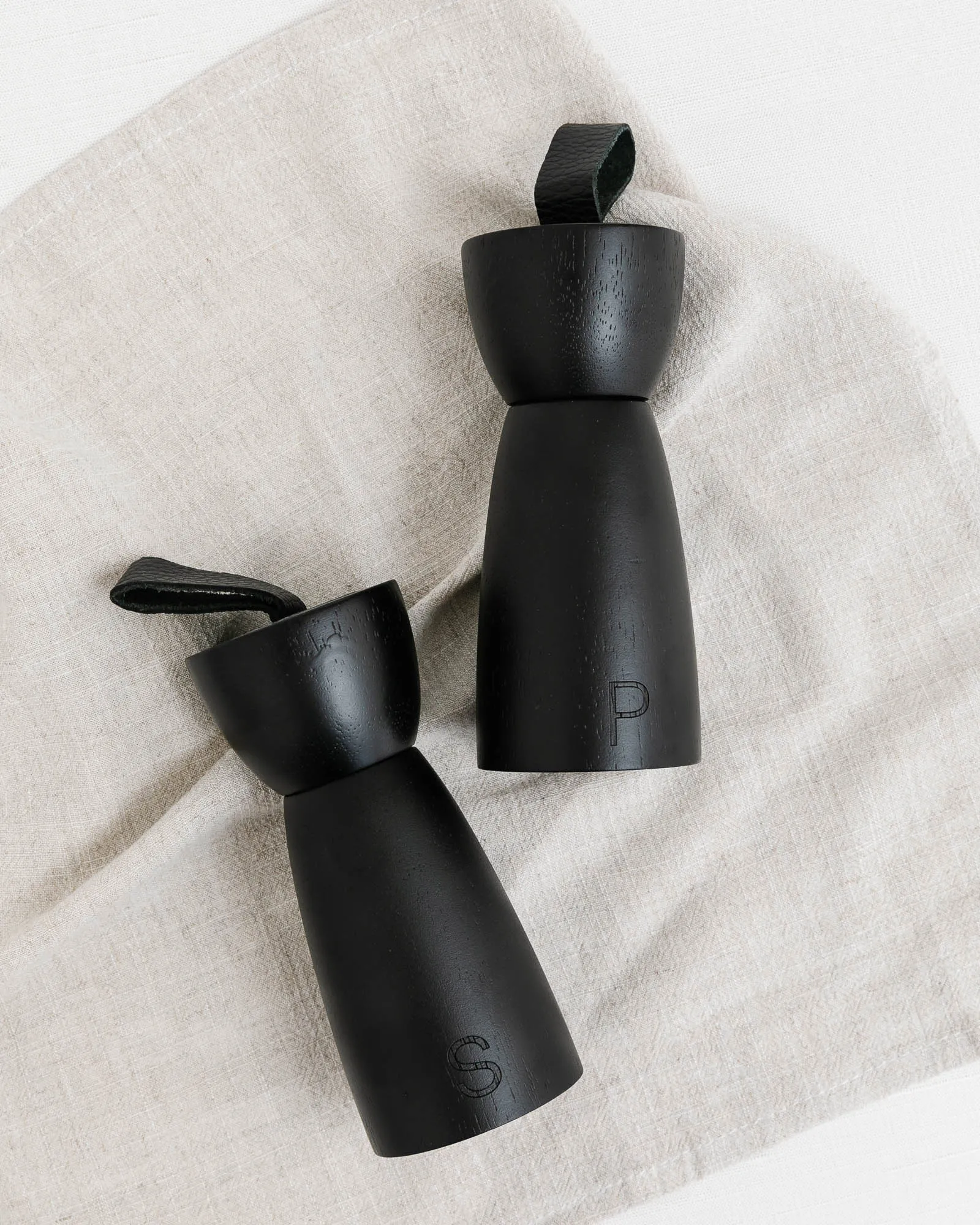 Leather Handle Salt & Pepper Mills