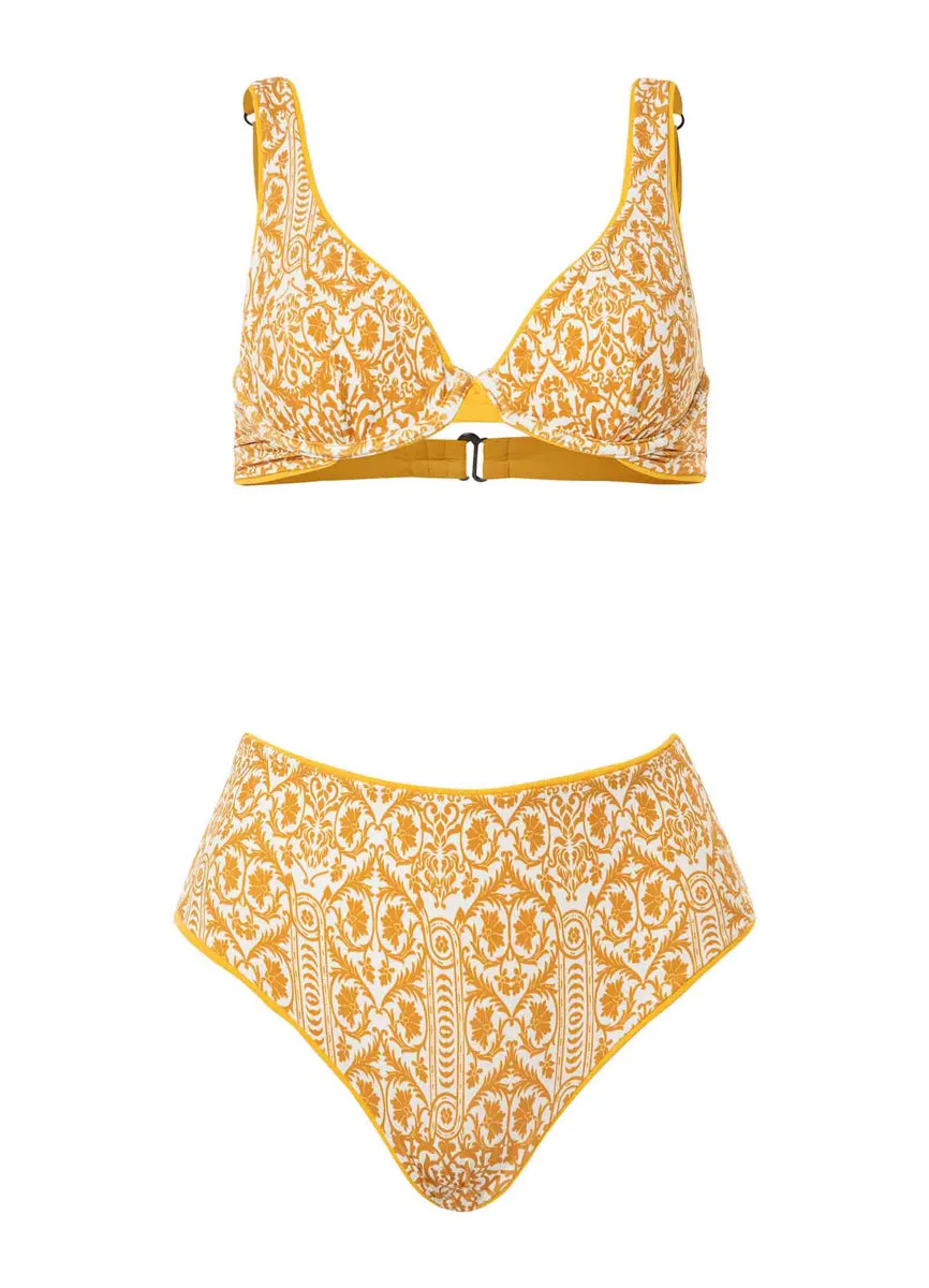 Maaji Amber Yellow Venus Mid Rise Bikini Bottom