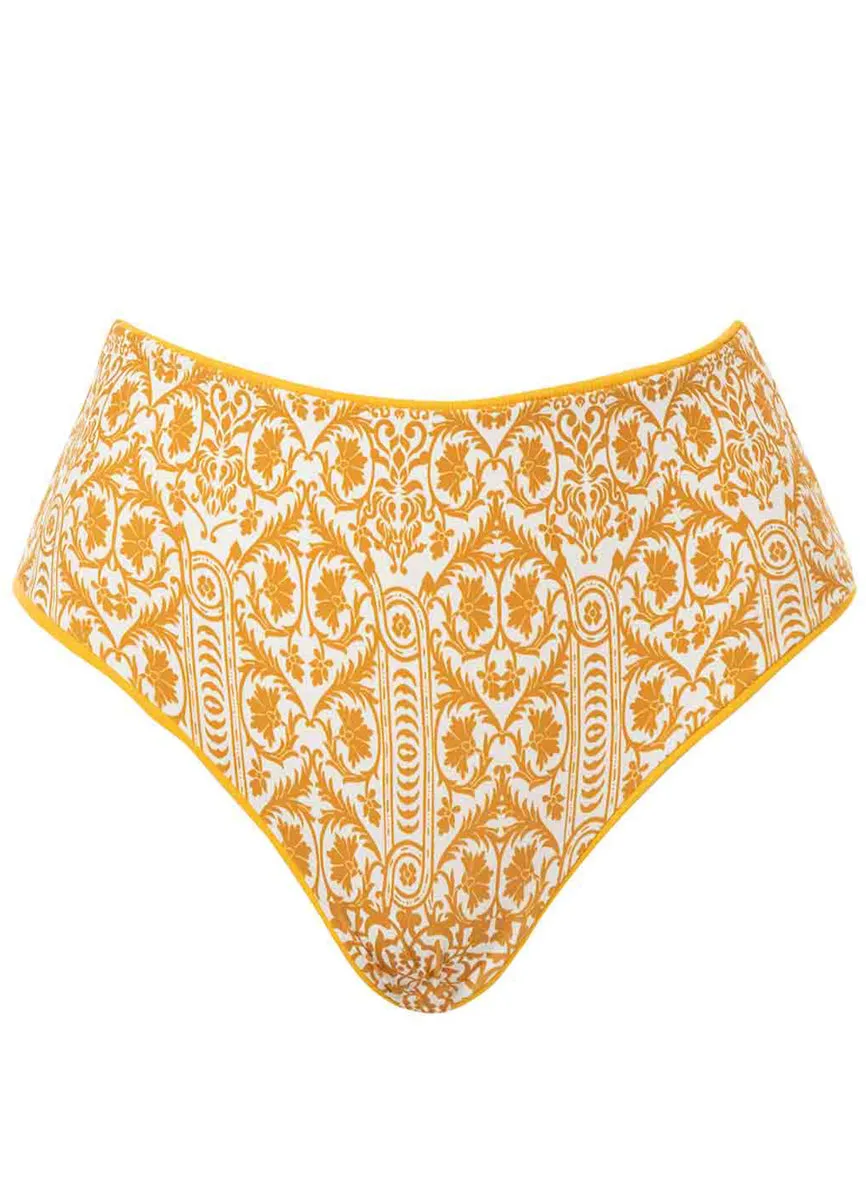 Maaji Amber Yellow Venus Mid Rise Bikini Bottom