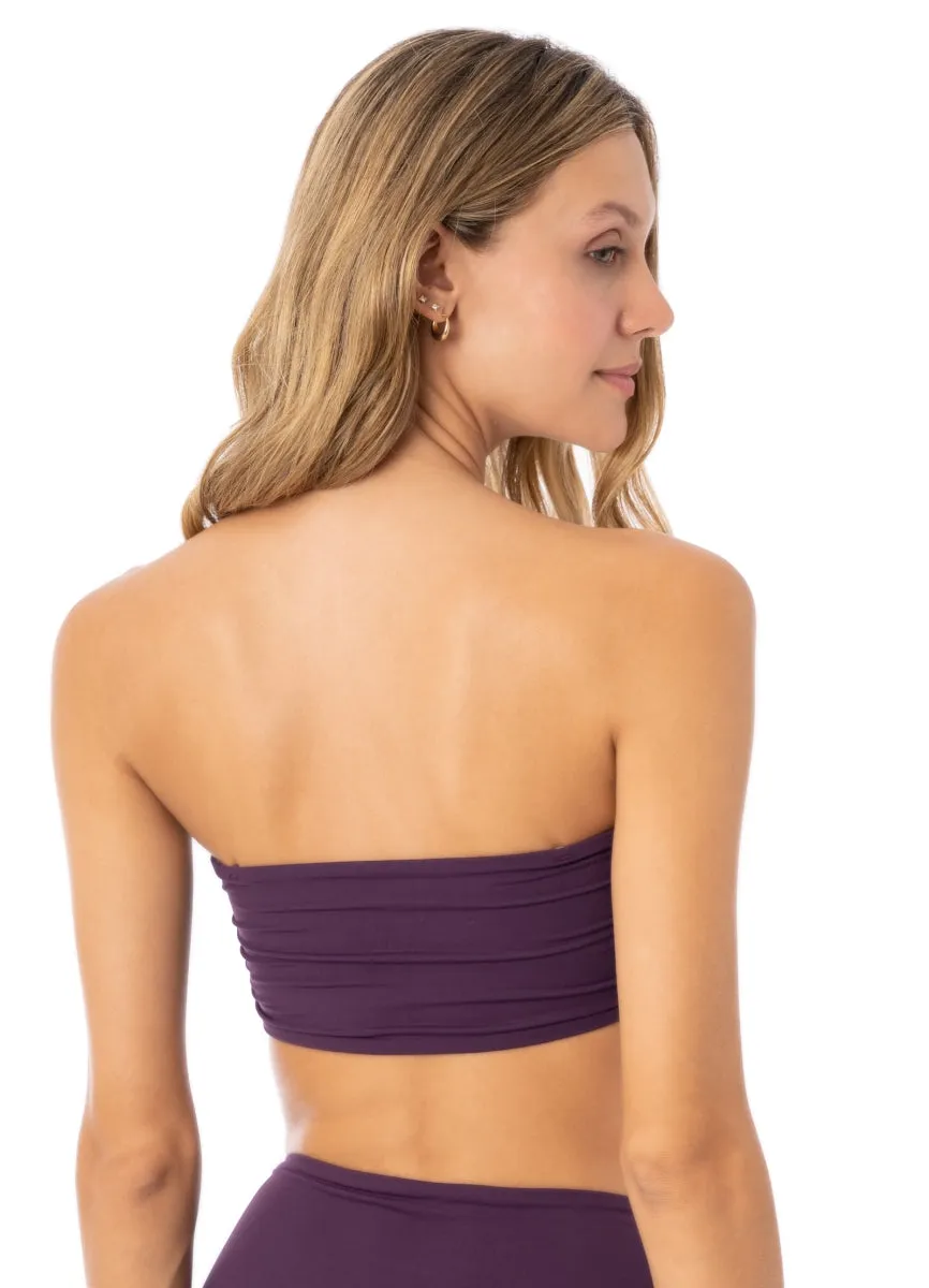 Maaji Dark Grape Bandy Strapless Bandeau Bikini Top