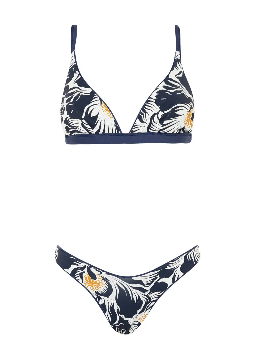 Maaji French Navy Ivy Fixed Triangle Bikini Top