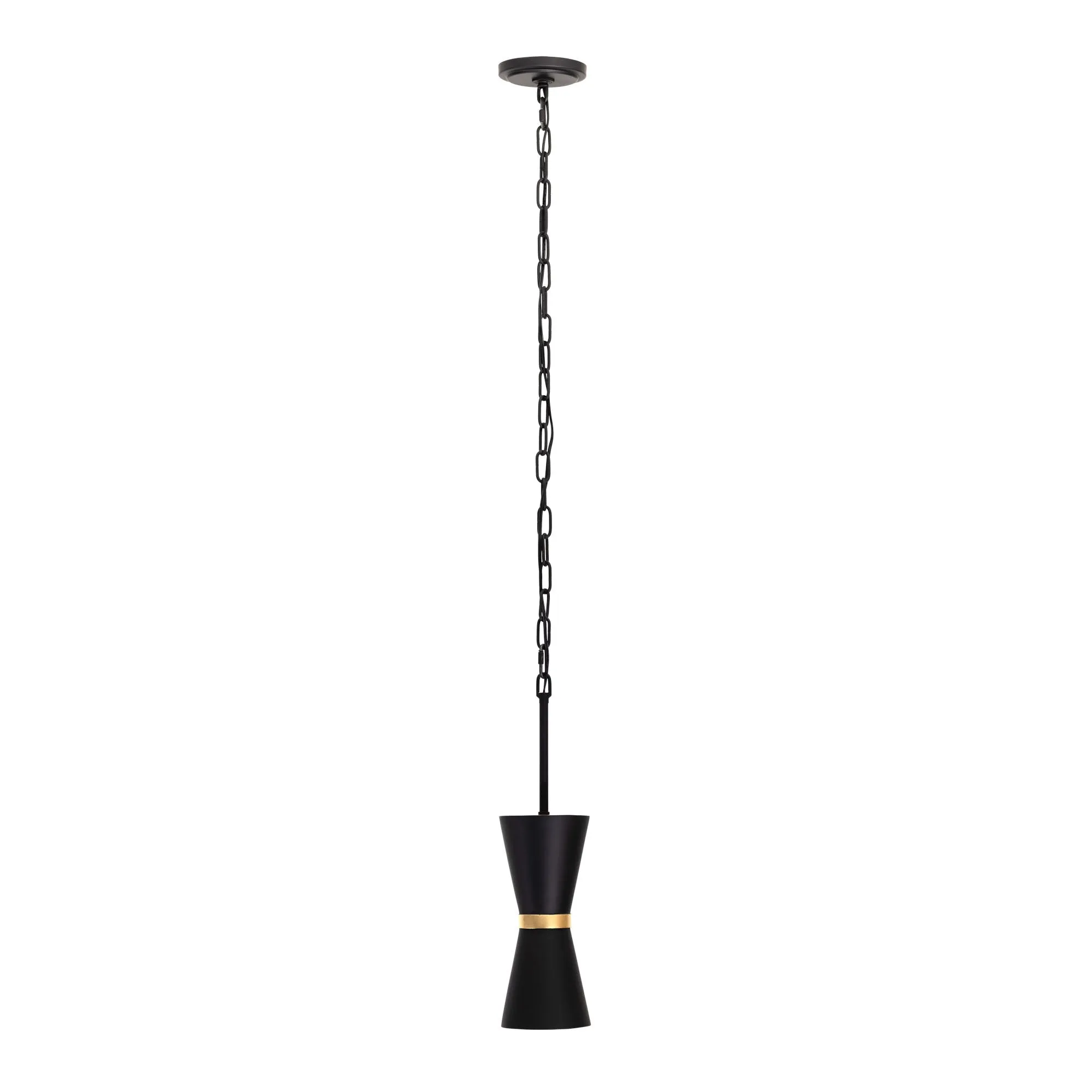 Mad Hatter 390M01MBFG 1-Light Mini Pendant - Matte Black/French Gold