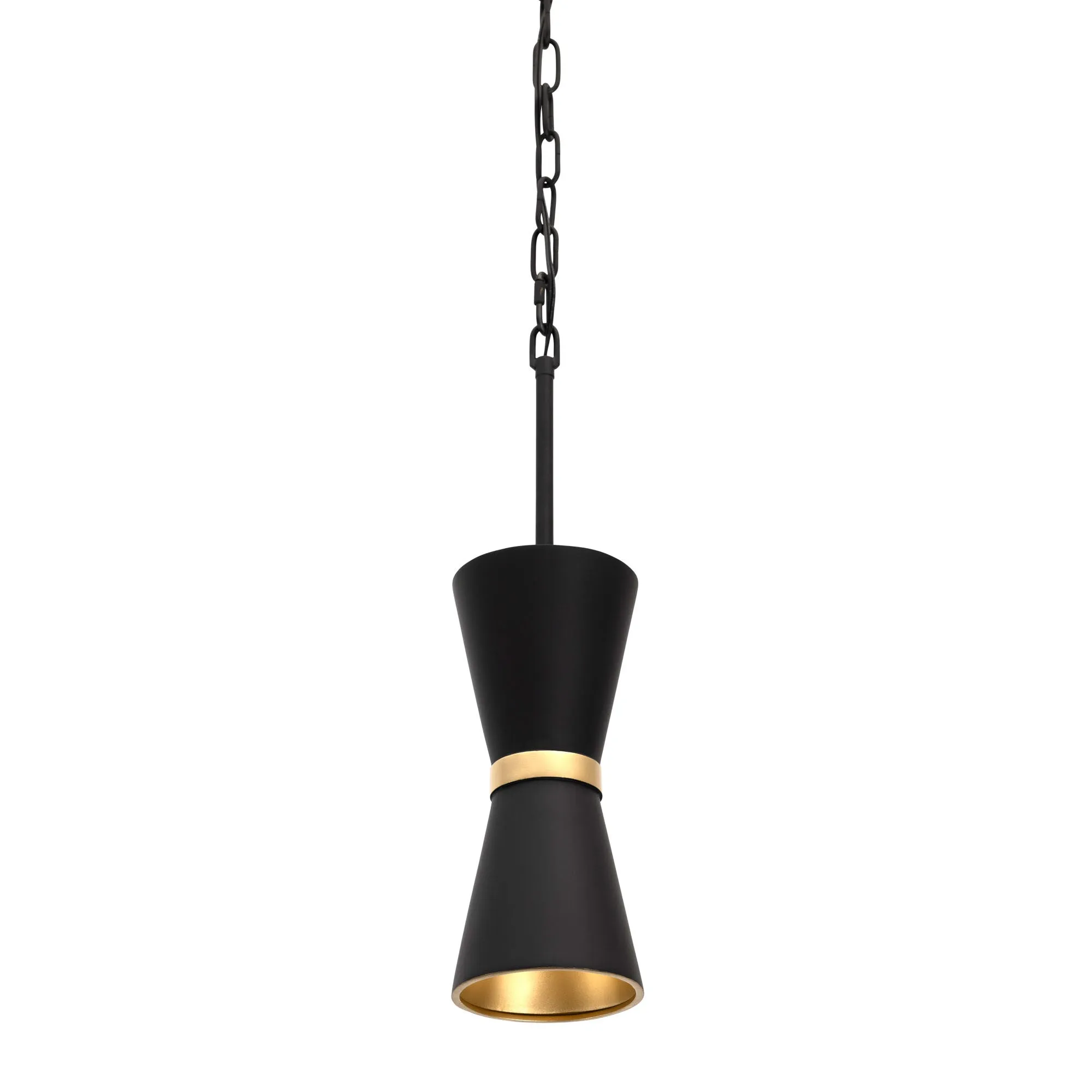 Mad Hatter 390M01MBFG 1-Light Mini Pendant - Matte Black/French Gold