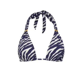 Maia Navy Zebra Bikini Top