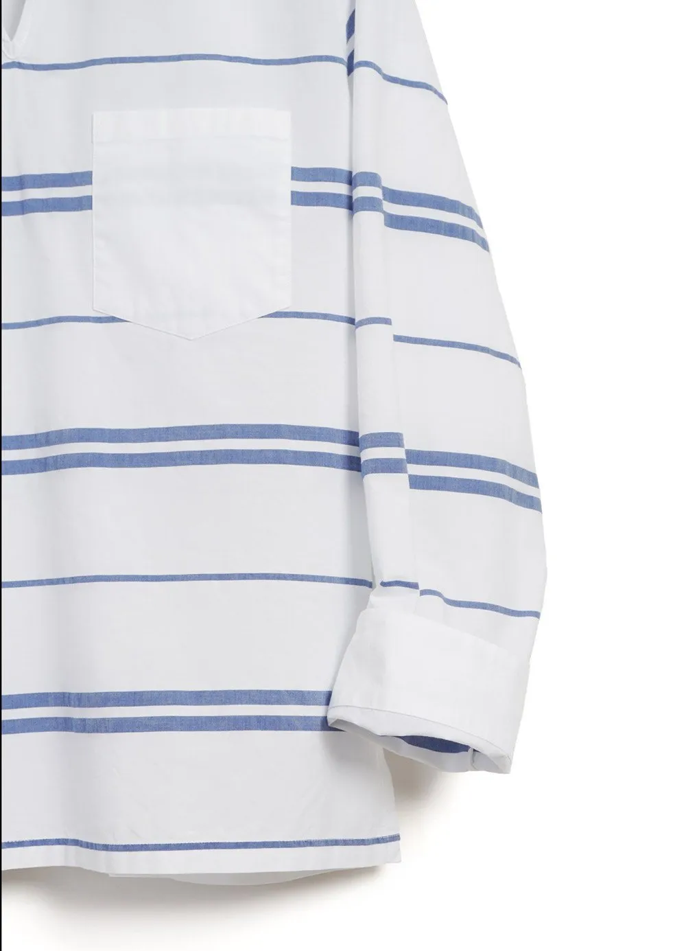 MARIUS | Casual Pull On Shirt | White Stripes