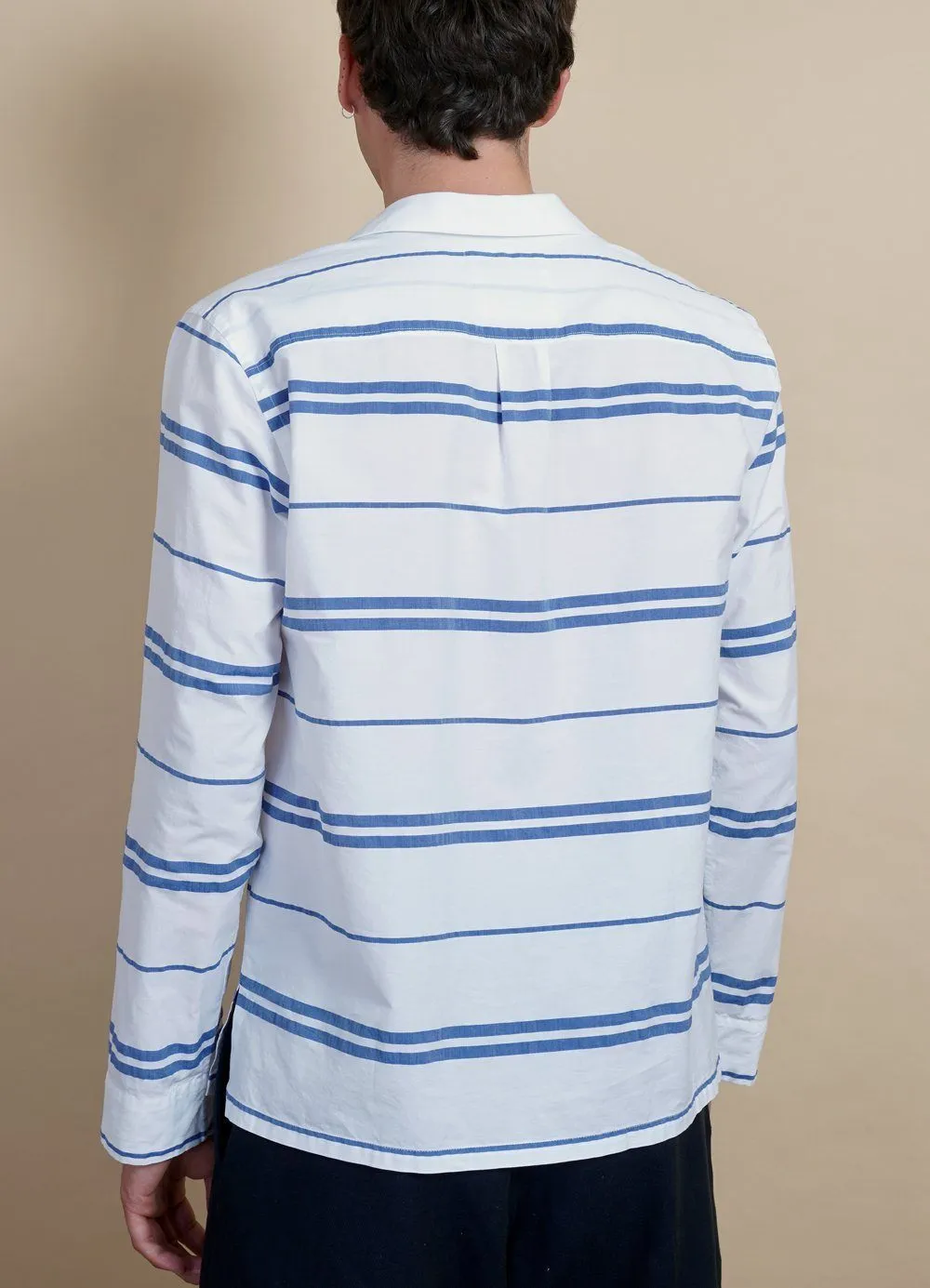 MARIUS | Casual Pull On Shirt | White Stripes