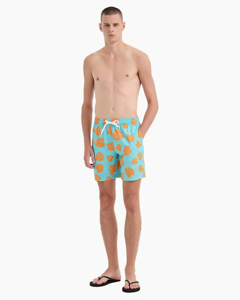 Men's Swim Beach Trunks - Yellow Leaves