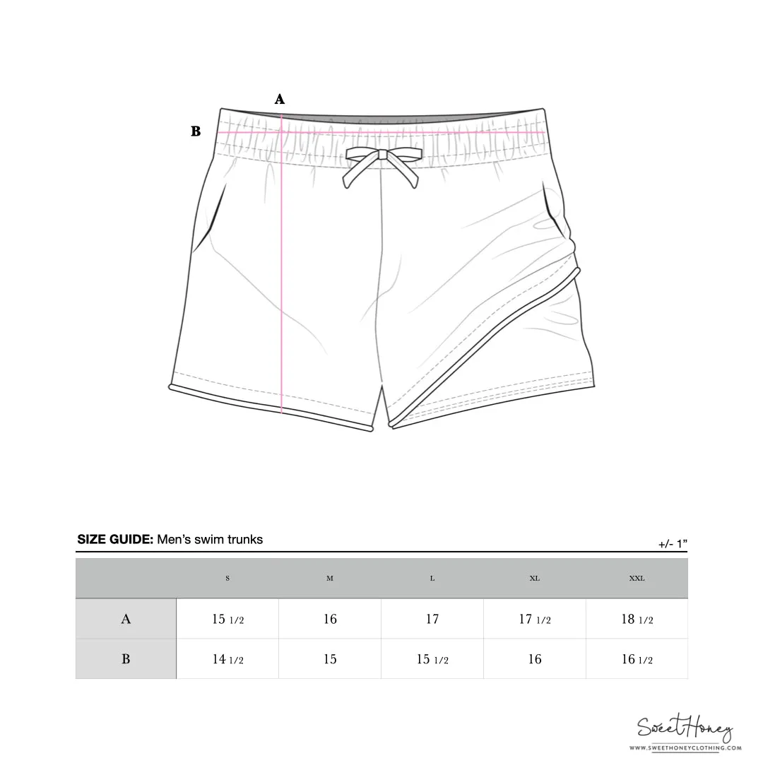 Men's Swim Trunks - Flamingo Blue