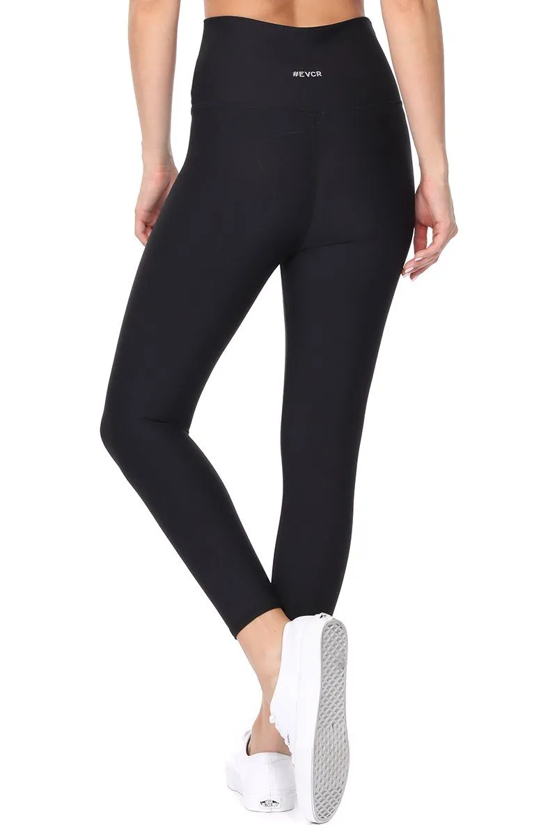 Mia - Solid Black -  7/8 Middi Compression Legging (High-Waist)