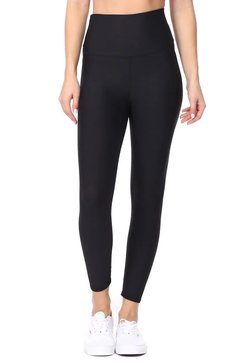 Mia - Solid Black -  7/8 Middi Compression Legging (High-Waist)