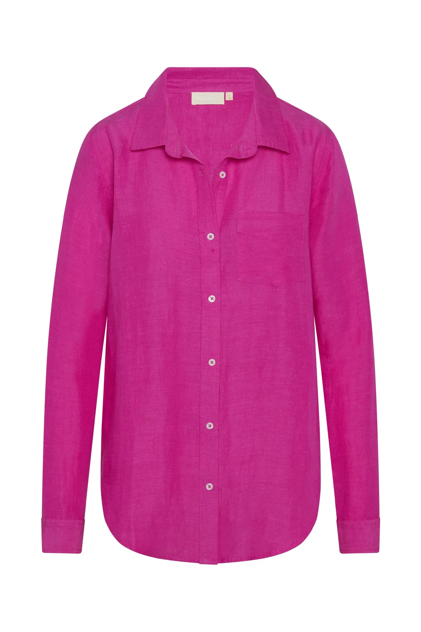 Monaco Linen Shirt - Fuchsia Berry