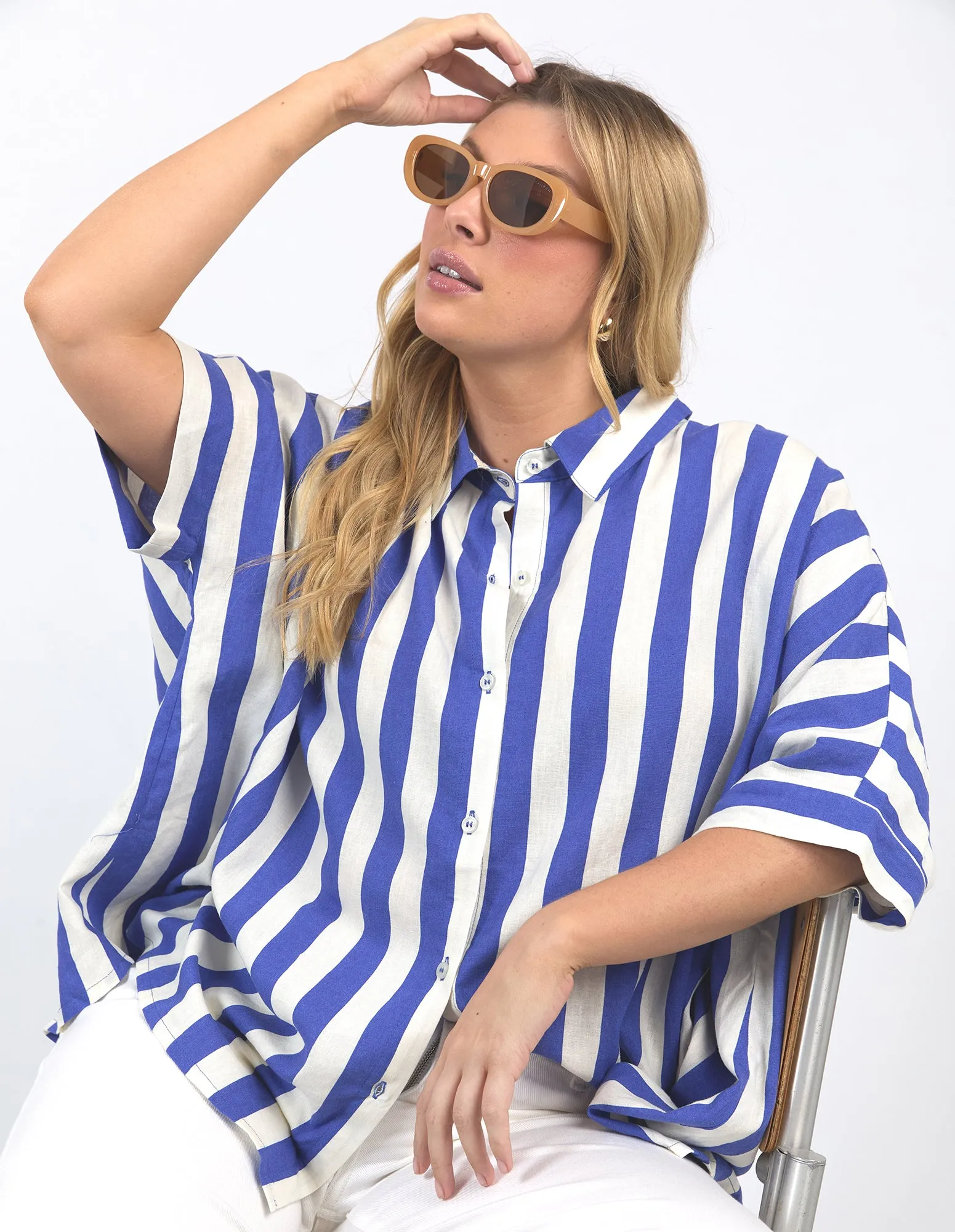 Palermo Stripe Shirt Blue/Marshmallow