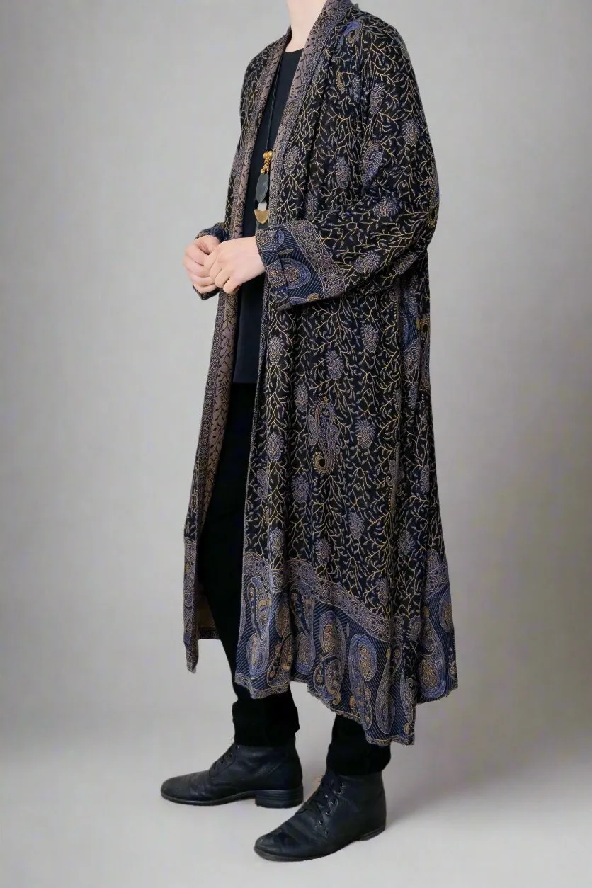 Printed Duster - Indigo Paisley