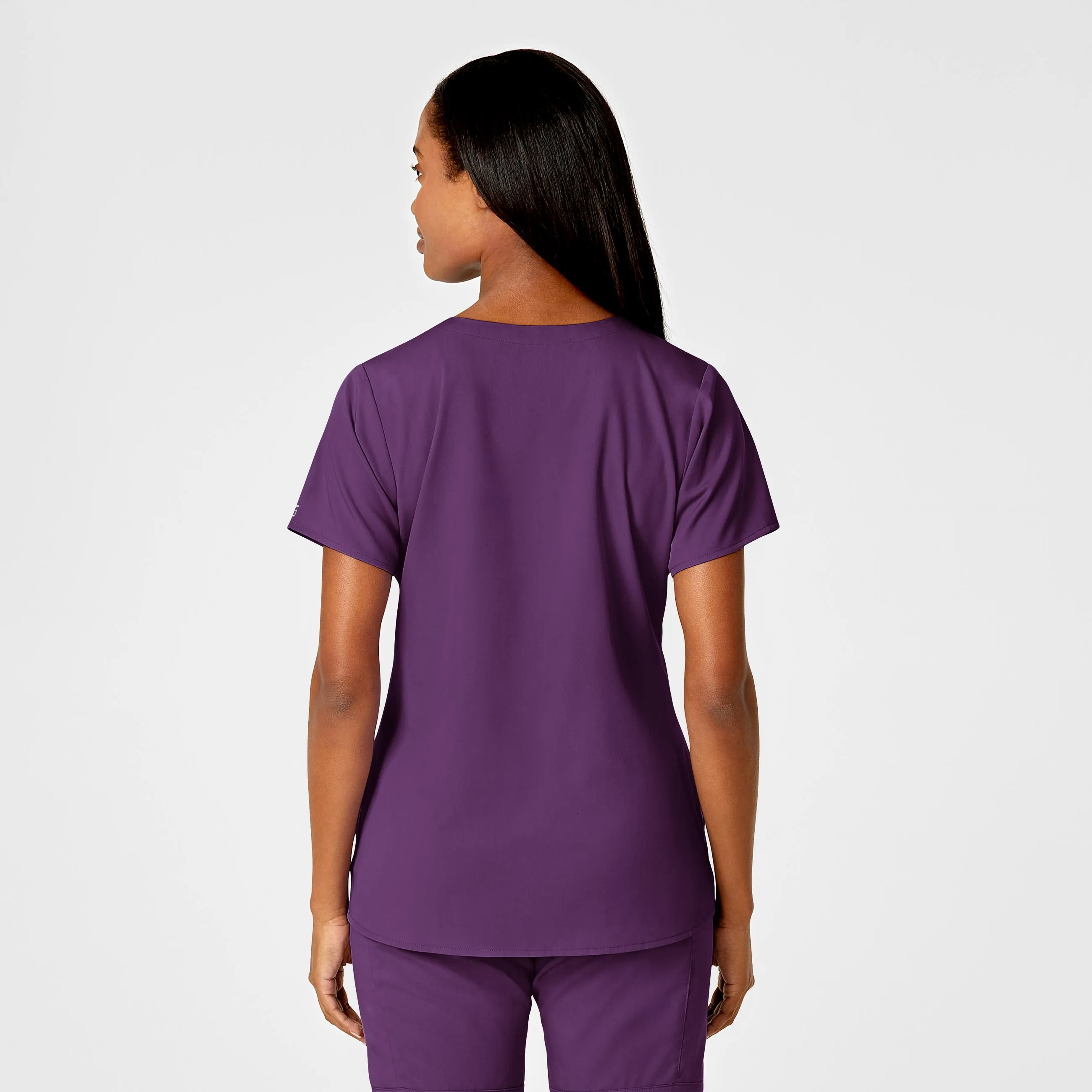 PRO Women's 4 Pocket Notch Neck Scrub Top - Eggplant