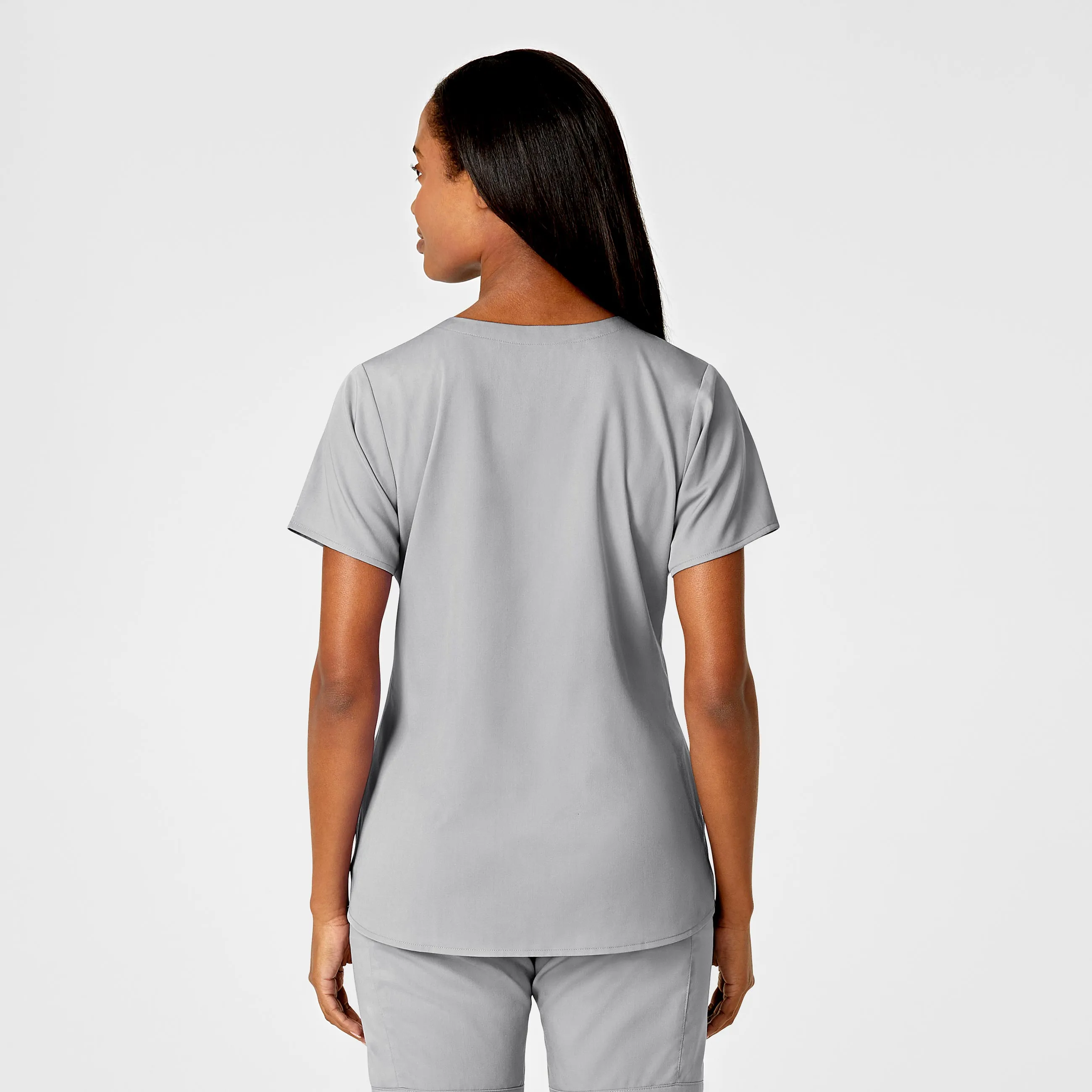 PRO Women's 4 Pocket Notch Neck Scrub Top - Grey