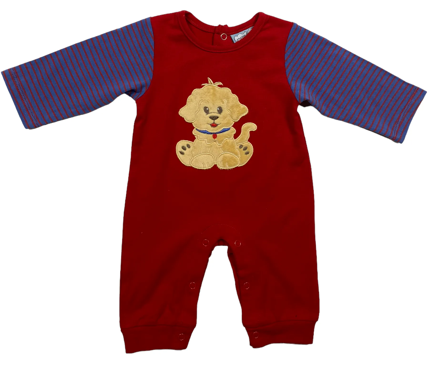 Puppy Applique Girls Romper