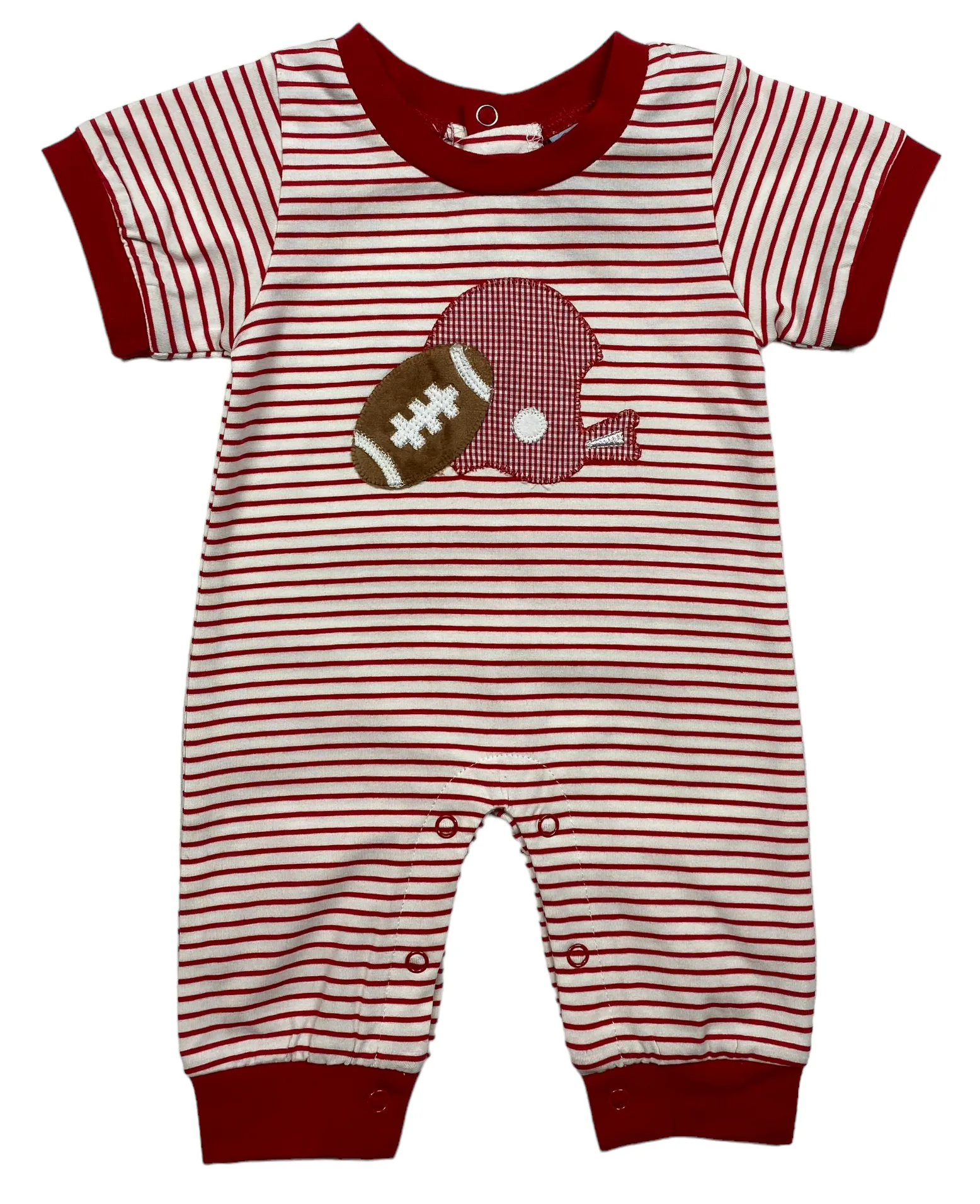 Red Football Girls Romper