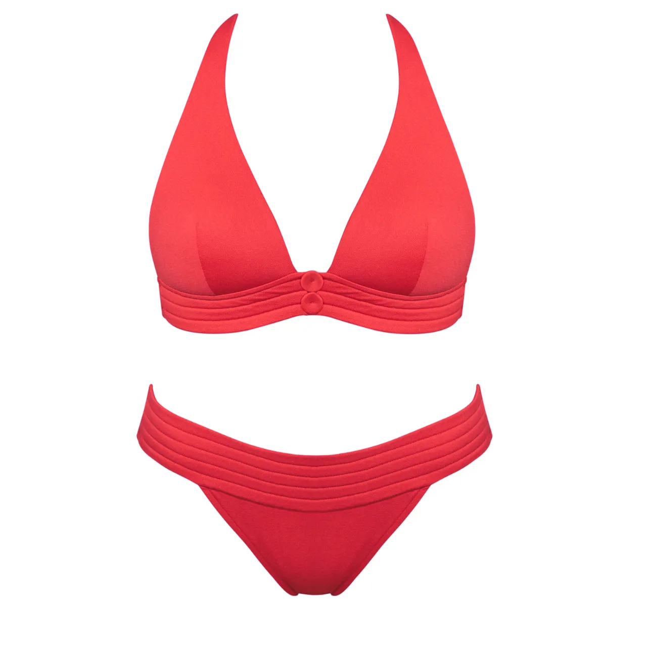 Rodero Padded Triangle Bikini Top in Fiesta Red