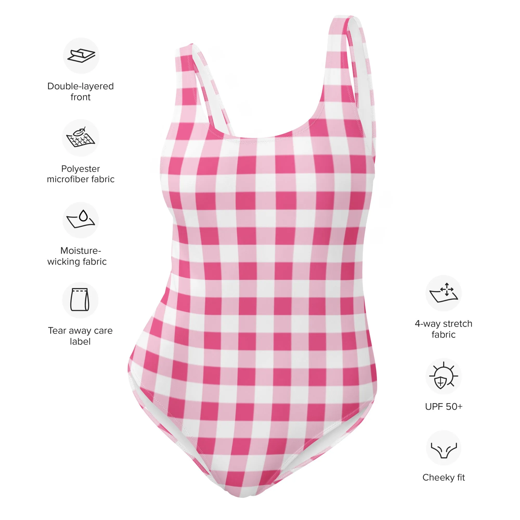 Rory Everything Nice Pink Gingham One-Piece Swimsuit | Pinup Couture Swim