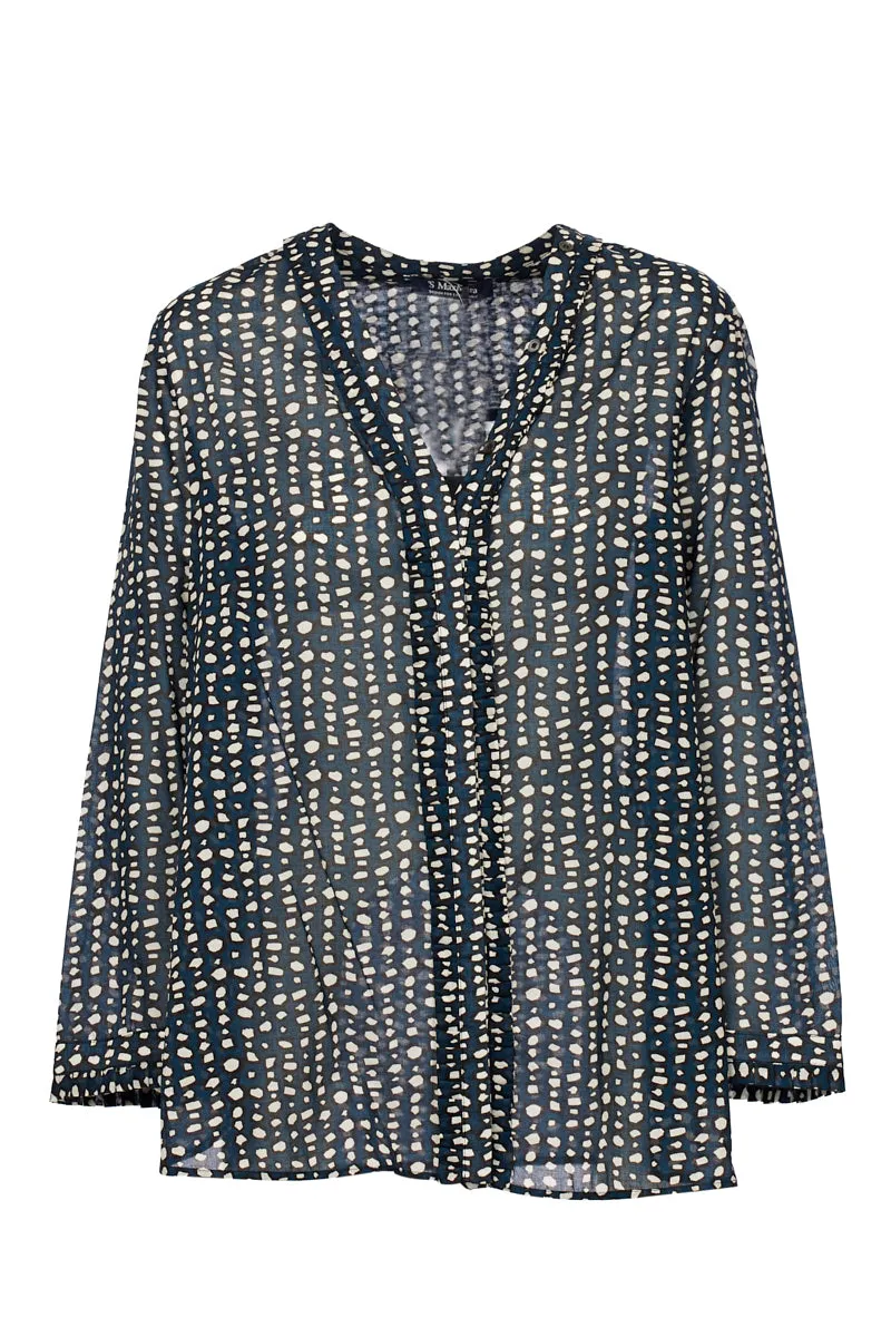 'S Max Mara Geometric Printed V-Neck Blouse