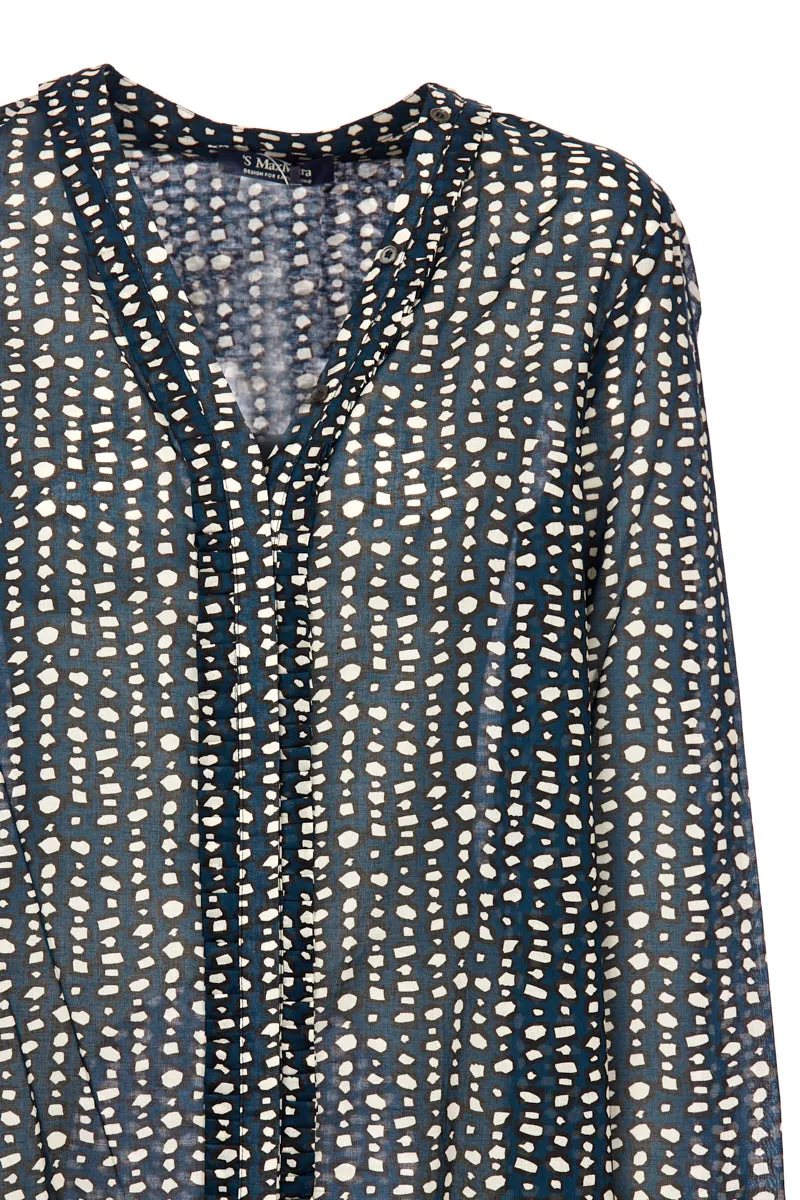 'S Max Mara Geometric Printed V-Neck Blouse