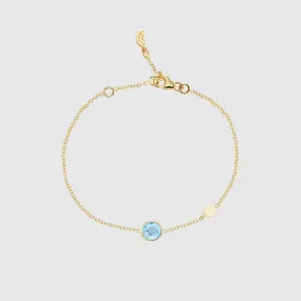 Salina Blue Topaz and Gold Disc Bracelet