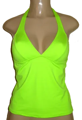 Seamed Halter Tankini Top. Women's Halter Tankini Swimsuit Tops