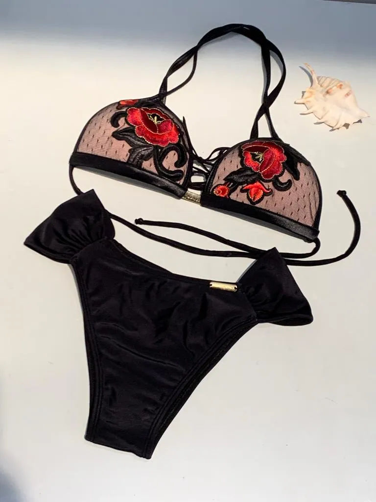 Sexy Embroidered Bikini