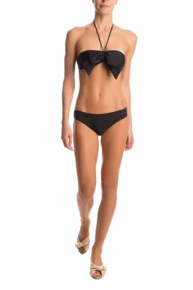 Solid Strapless Bikini With Knot