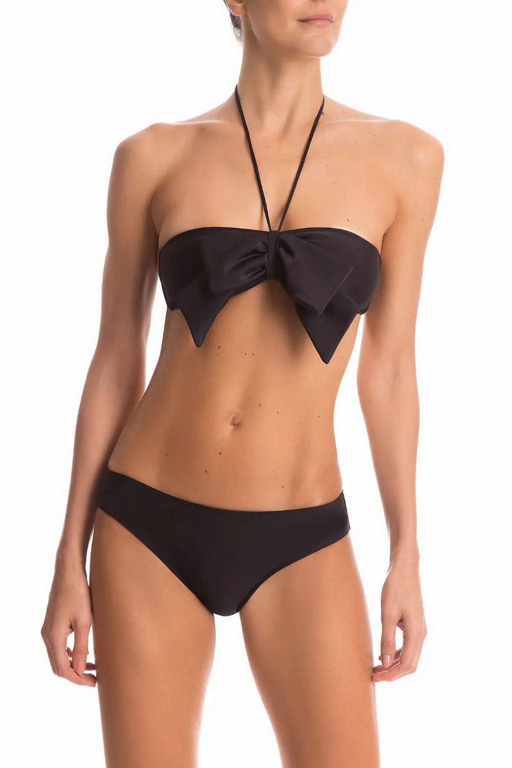 Solid Strapless Bikini With Knot