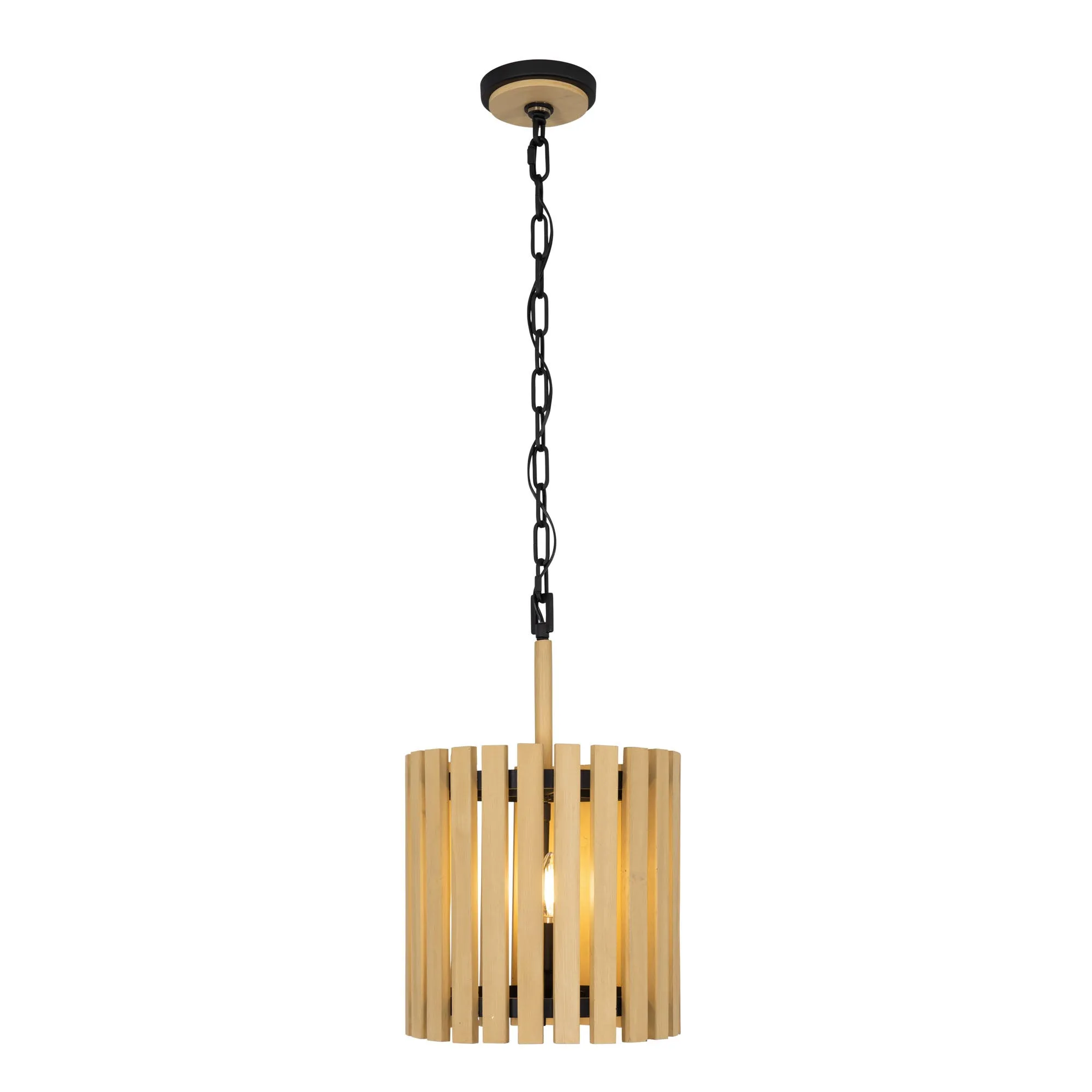 Suratto 387P02MBH 2-Light Pendant Light - Matte Black/Honey Blonde