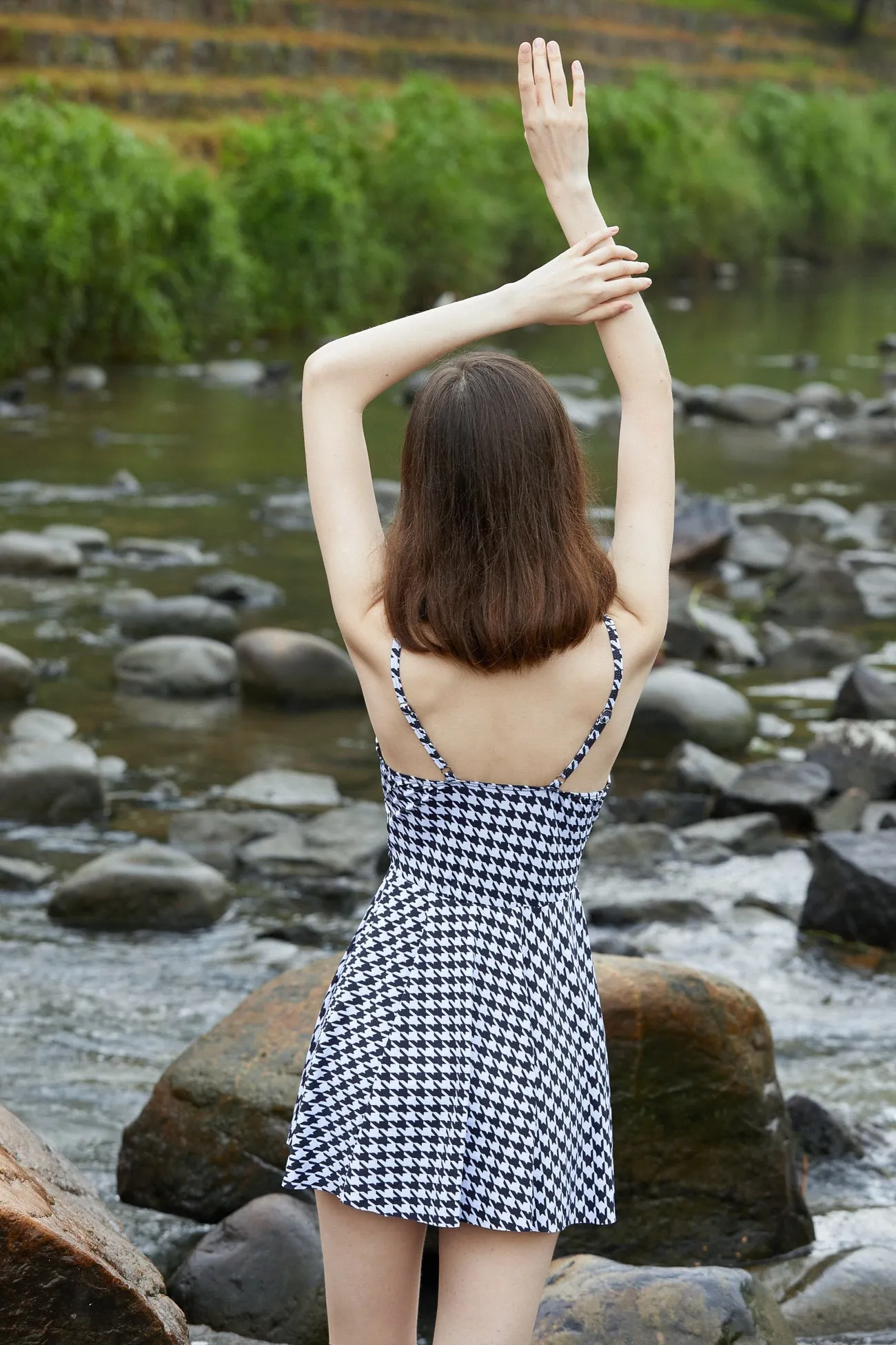 Sylphide |  Lourdes Checked Two-Piece Swimsuit