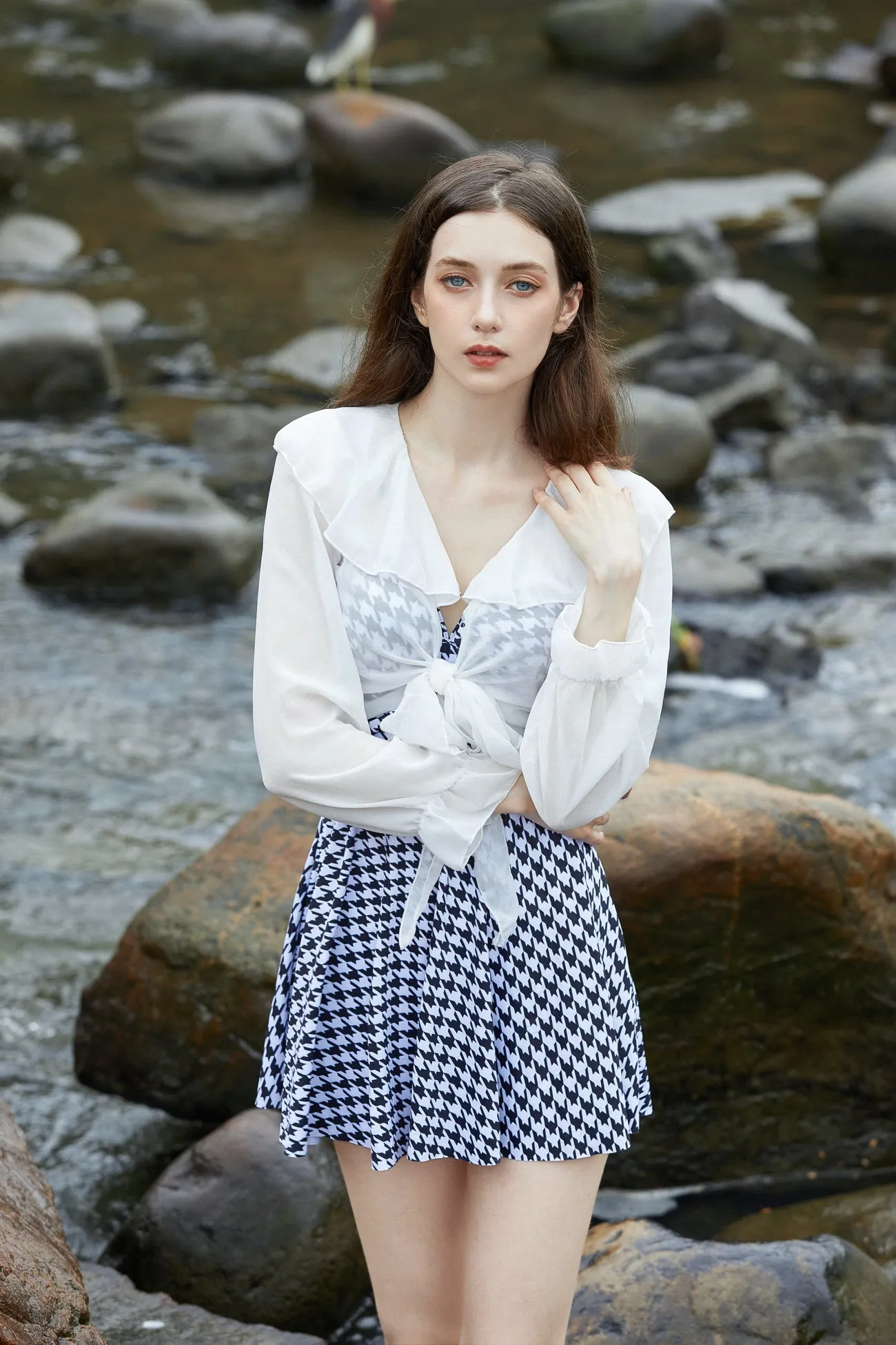 Sylphide |  Lourdes Checked Two-Piece Swimsuit