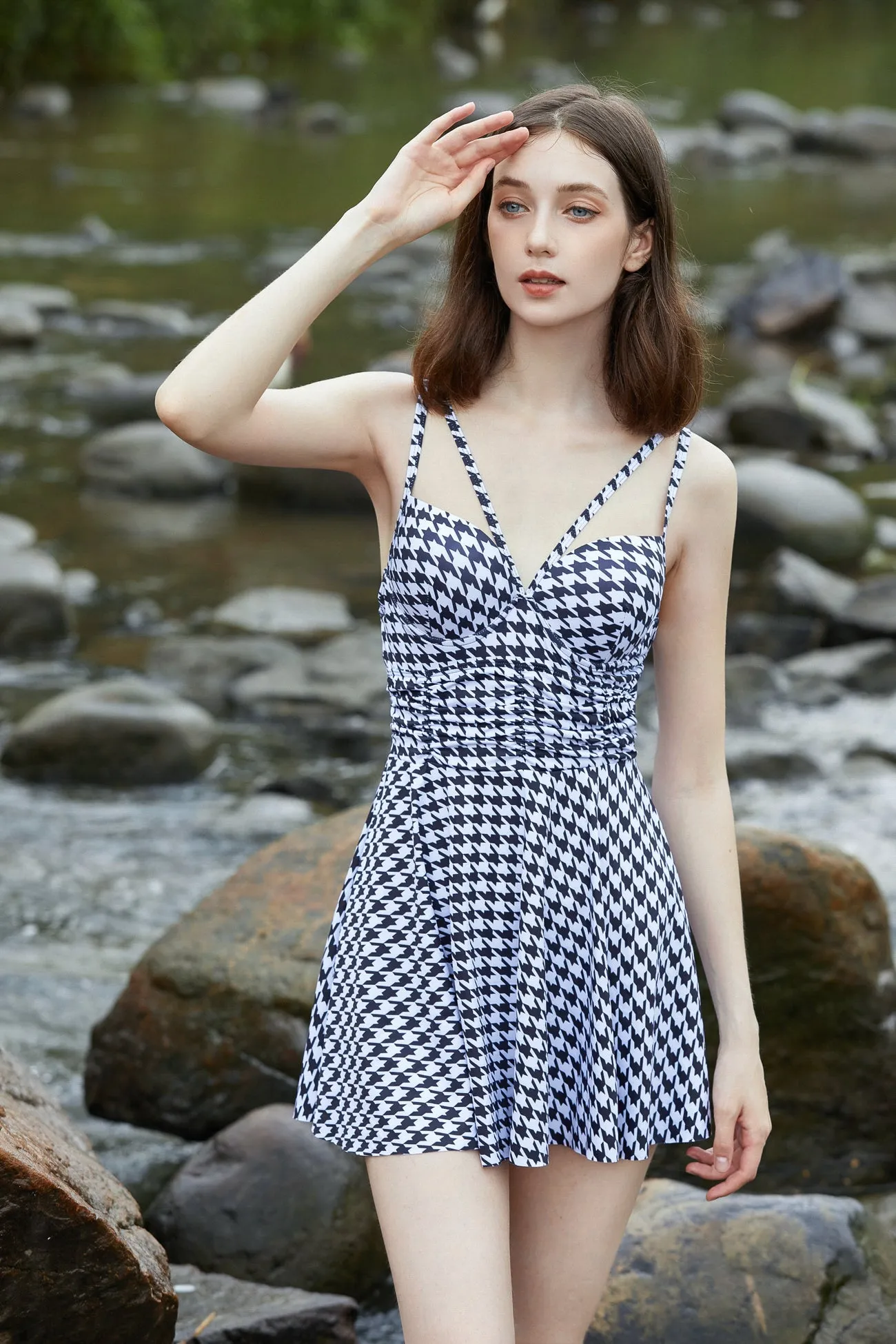 Sylphide |  Lourdes Checked Two-Piece Swimsuit