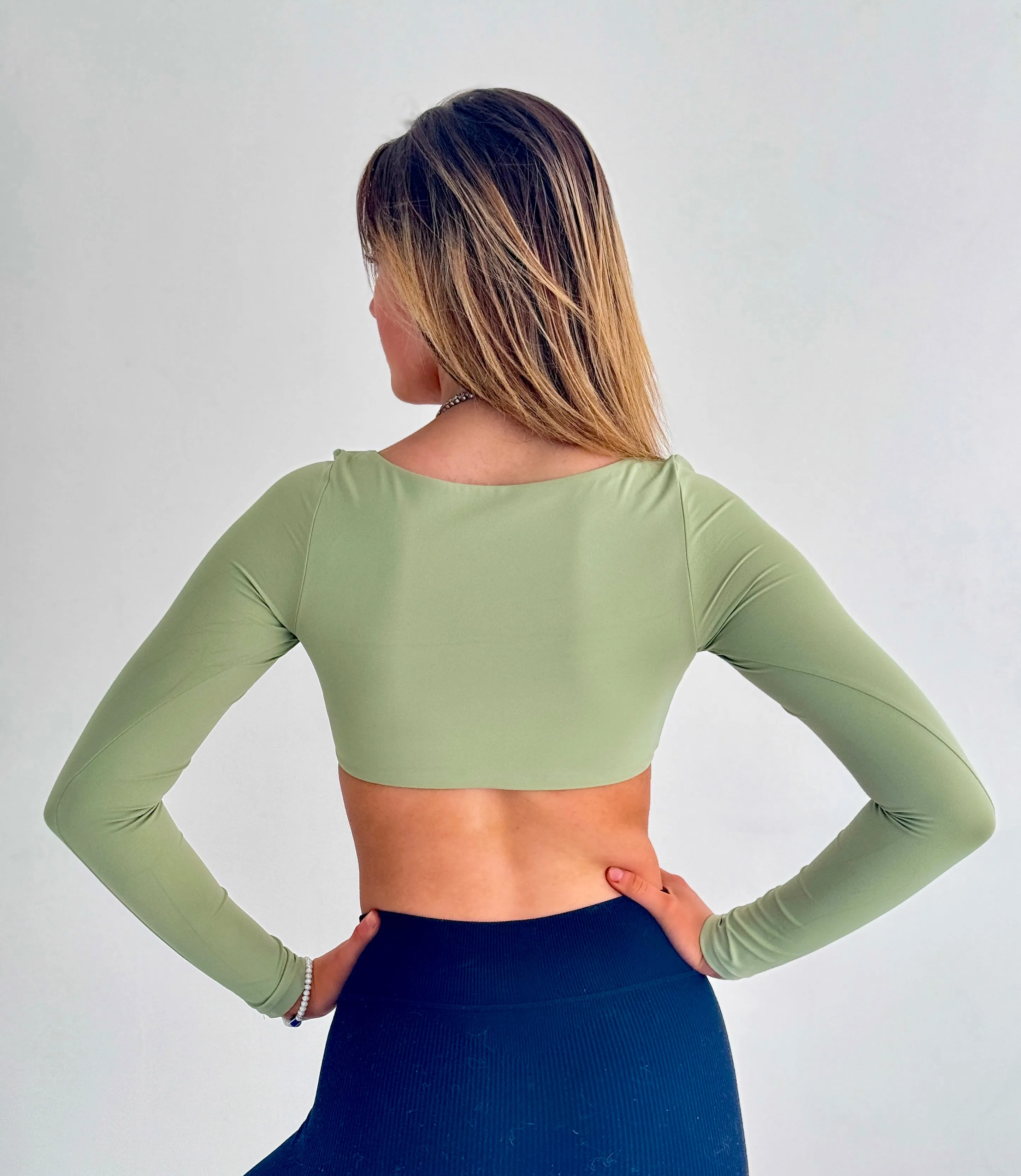 TDM - Square neck long sleeve crop top