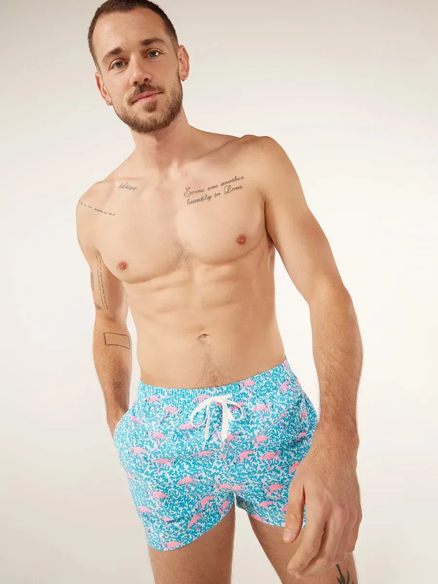 The Domingos Are For Flamingos 4" (Lined Classic Swim Trunk)